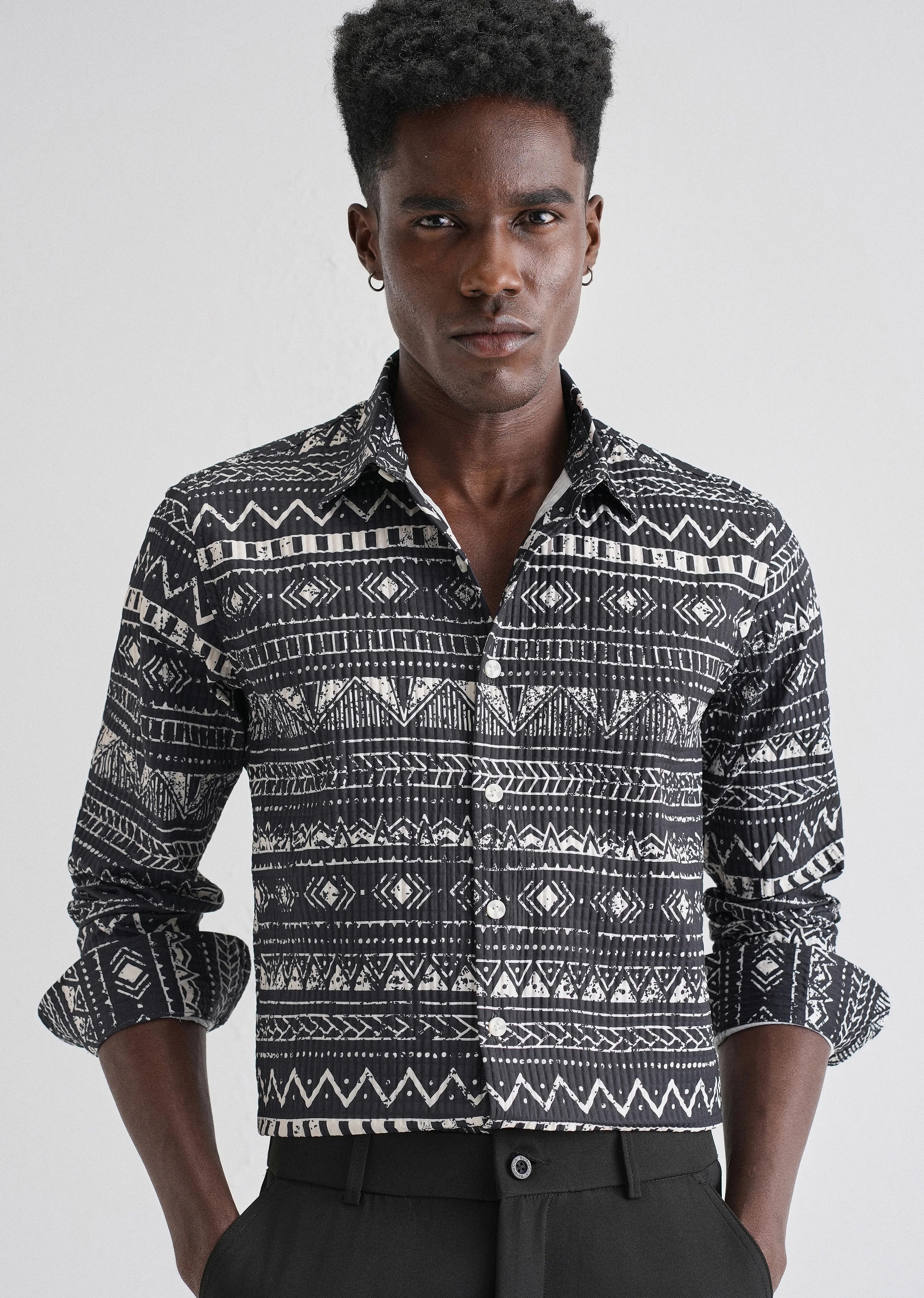 Mystic Maze Black Puff  Shirt - Image 7