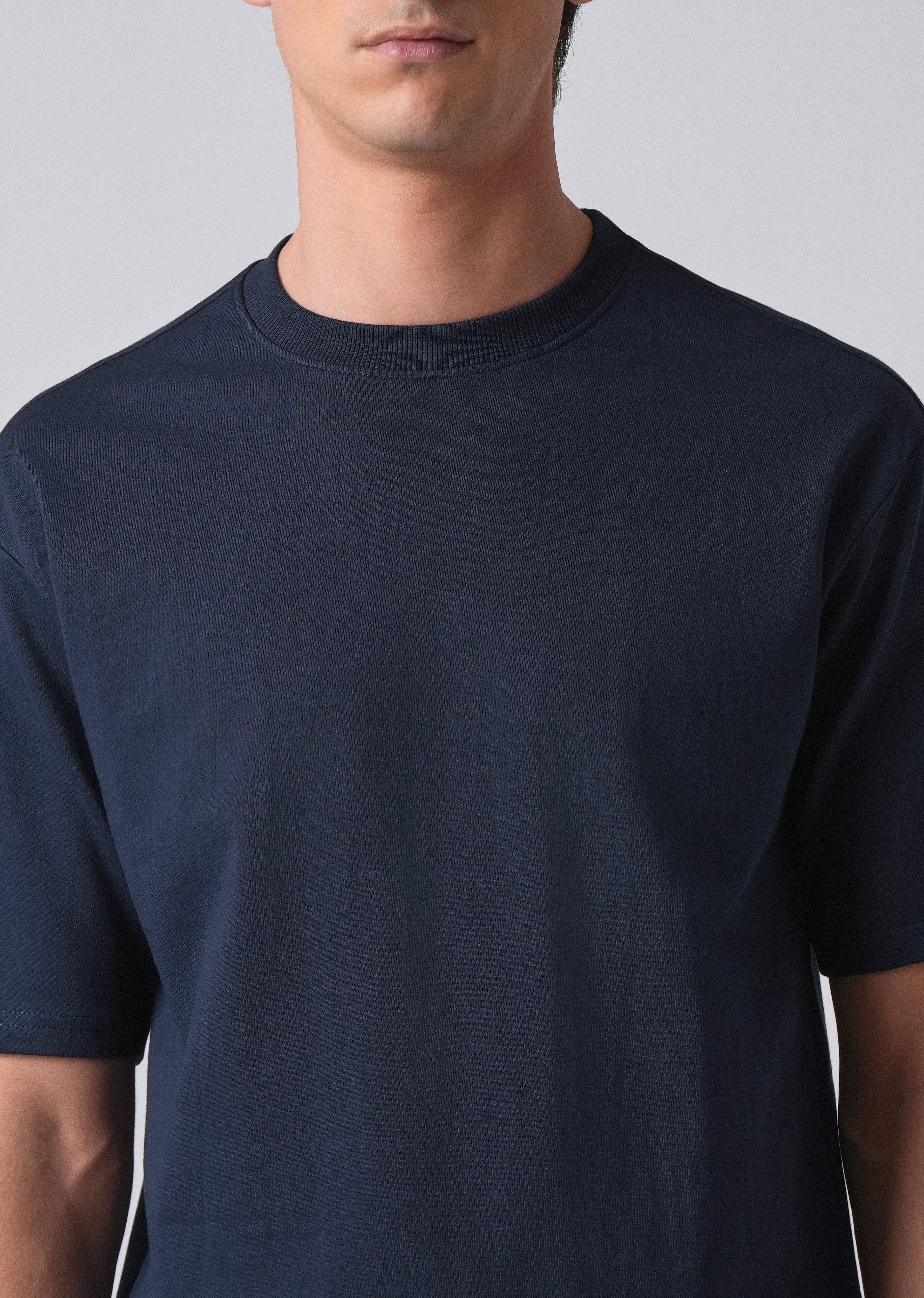 Navy Blue Basic Relaxed Fit T-shirt - Image 5