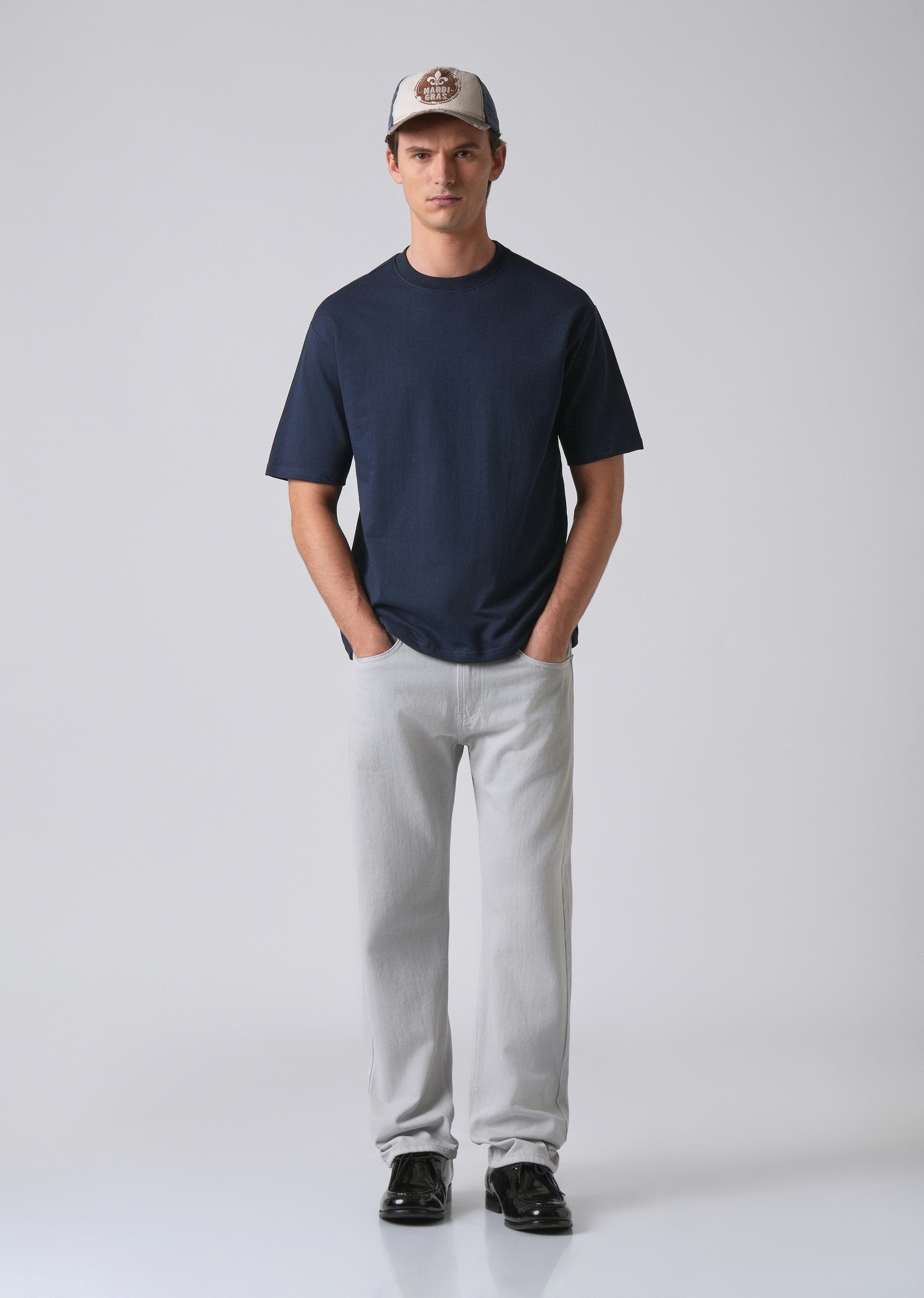 Navy Blue Basic Relaxed Fit T-shirt - Image 6