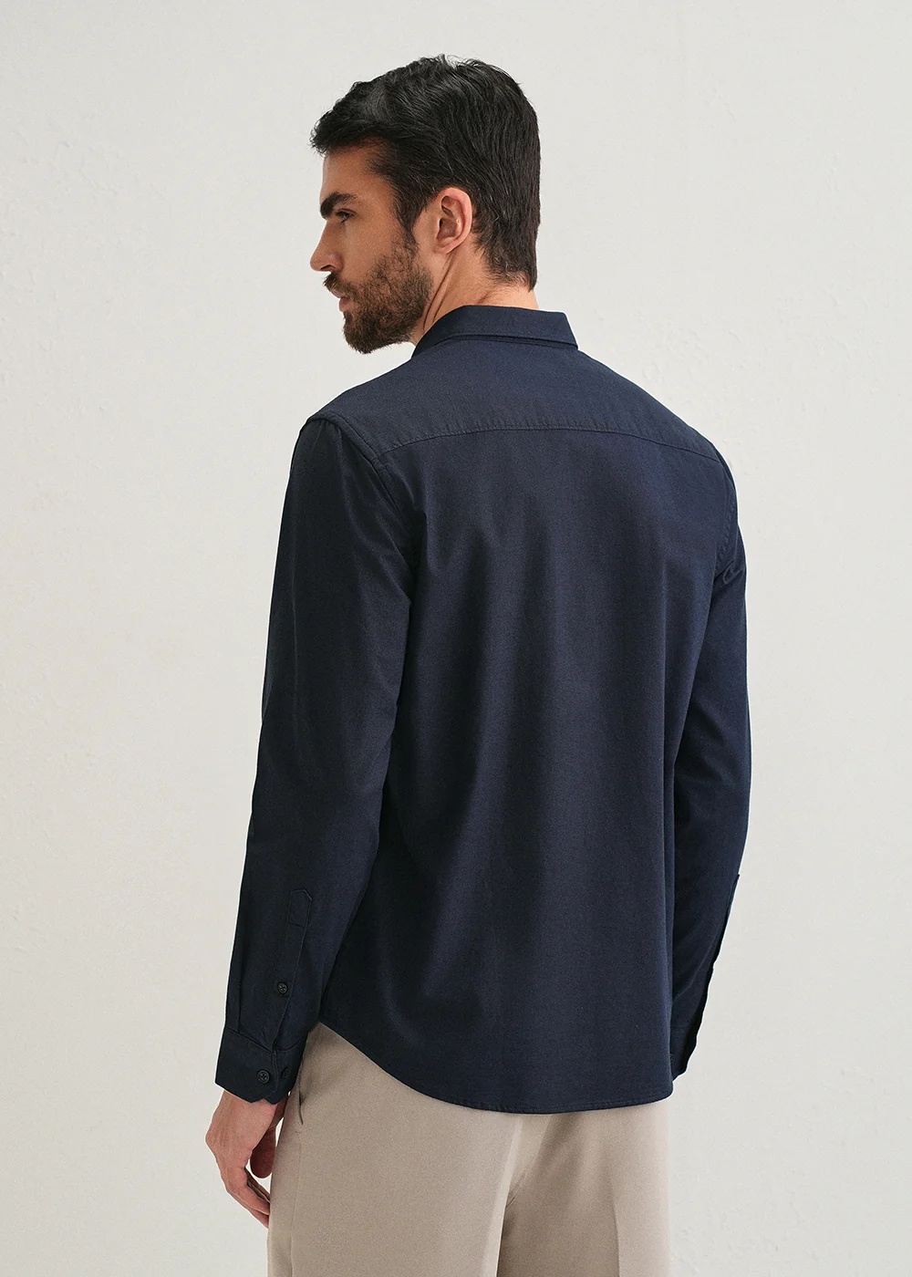 Navy Blue Contrast Placket Shirt - Image 2
