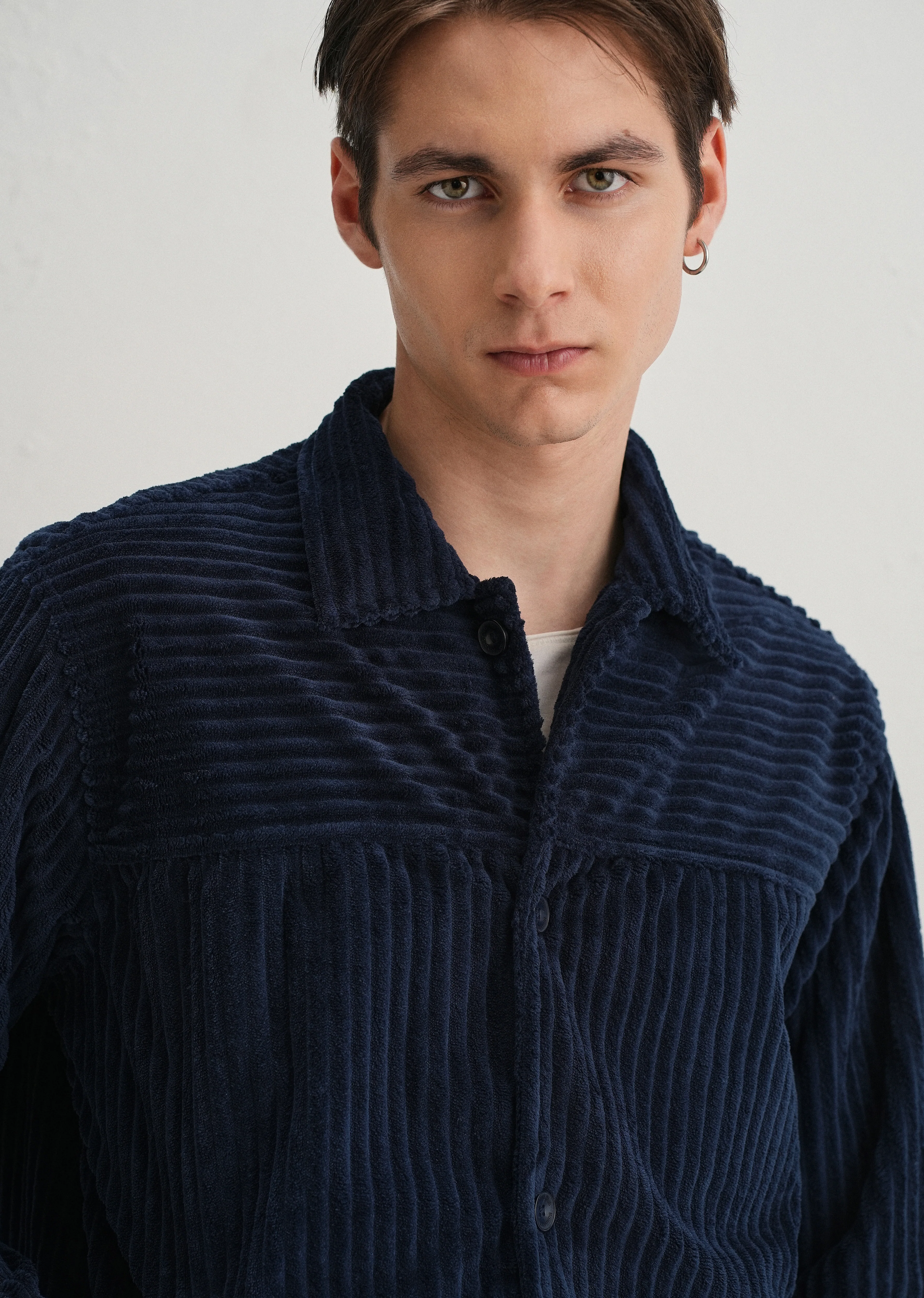 Navy Blue Corduroy Shacket - Image 6