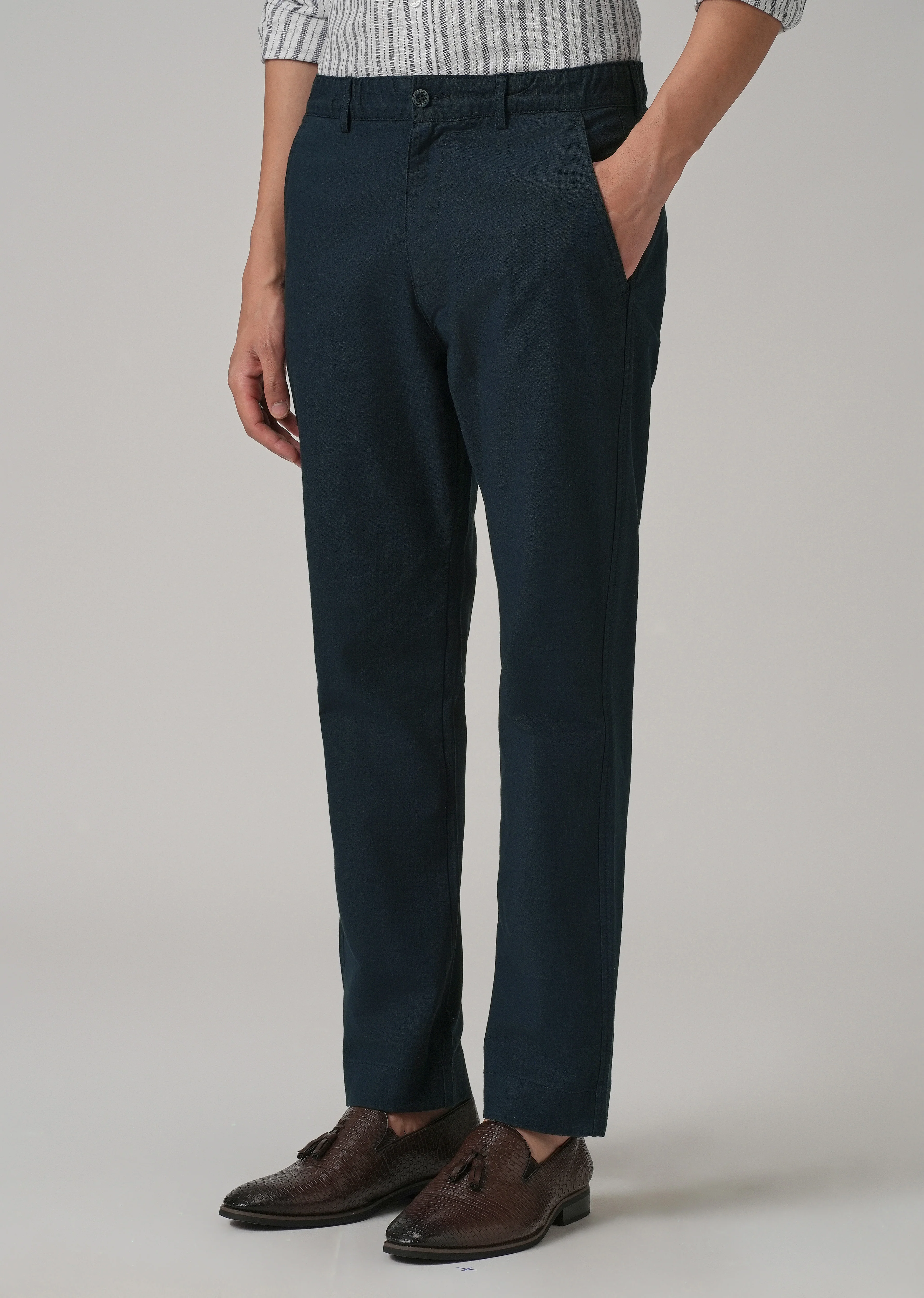 Navy Blue Cotton Trouser - Image 4