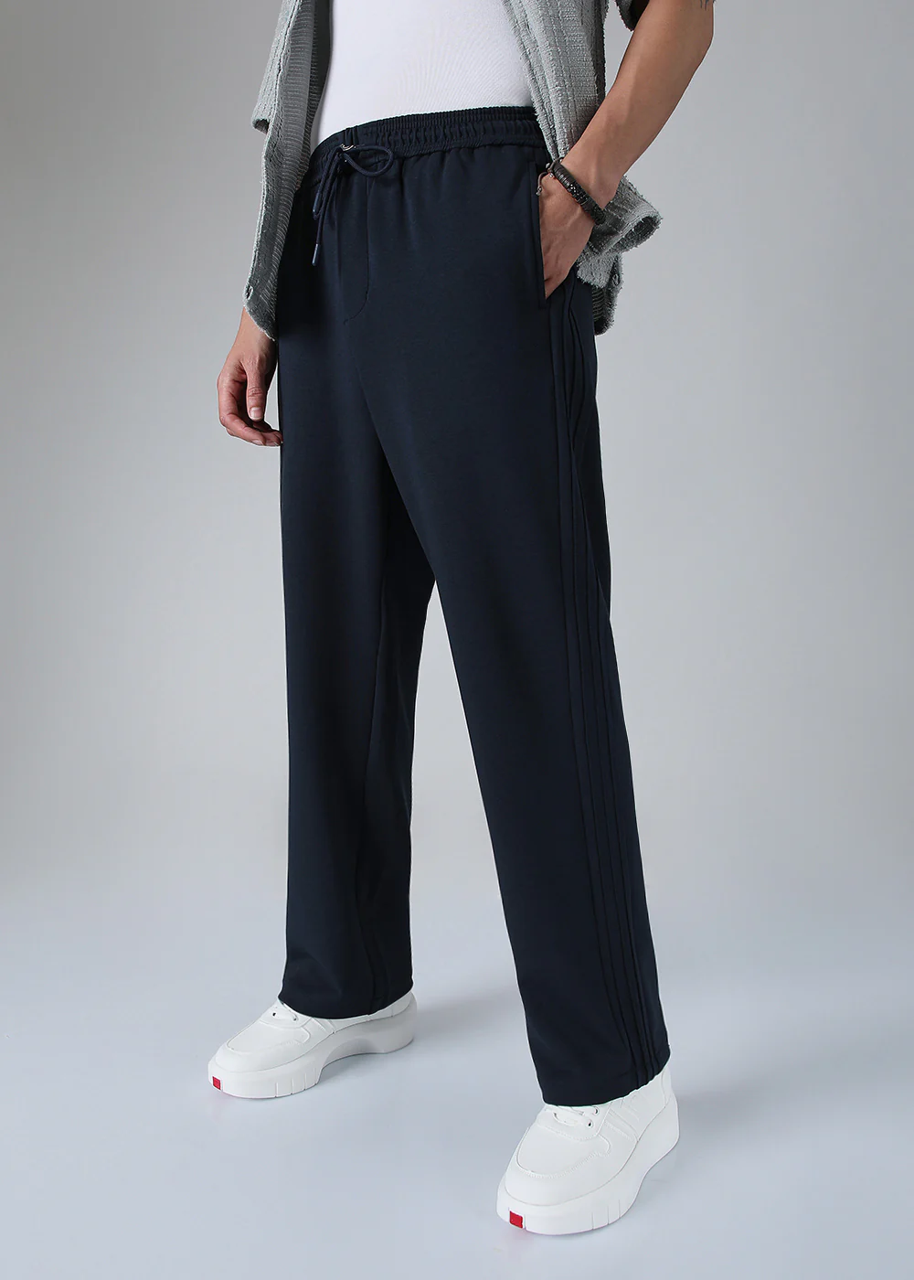 Navy Blue Drawstring Korean Pant - Image 3