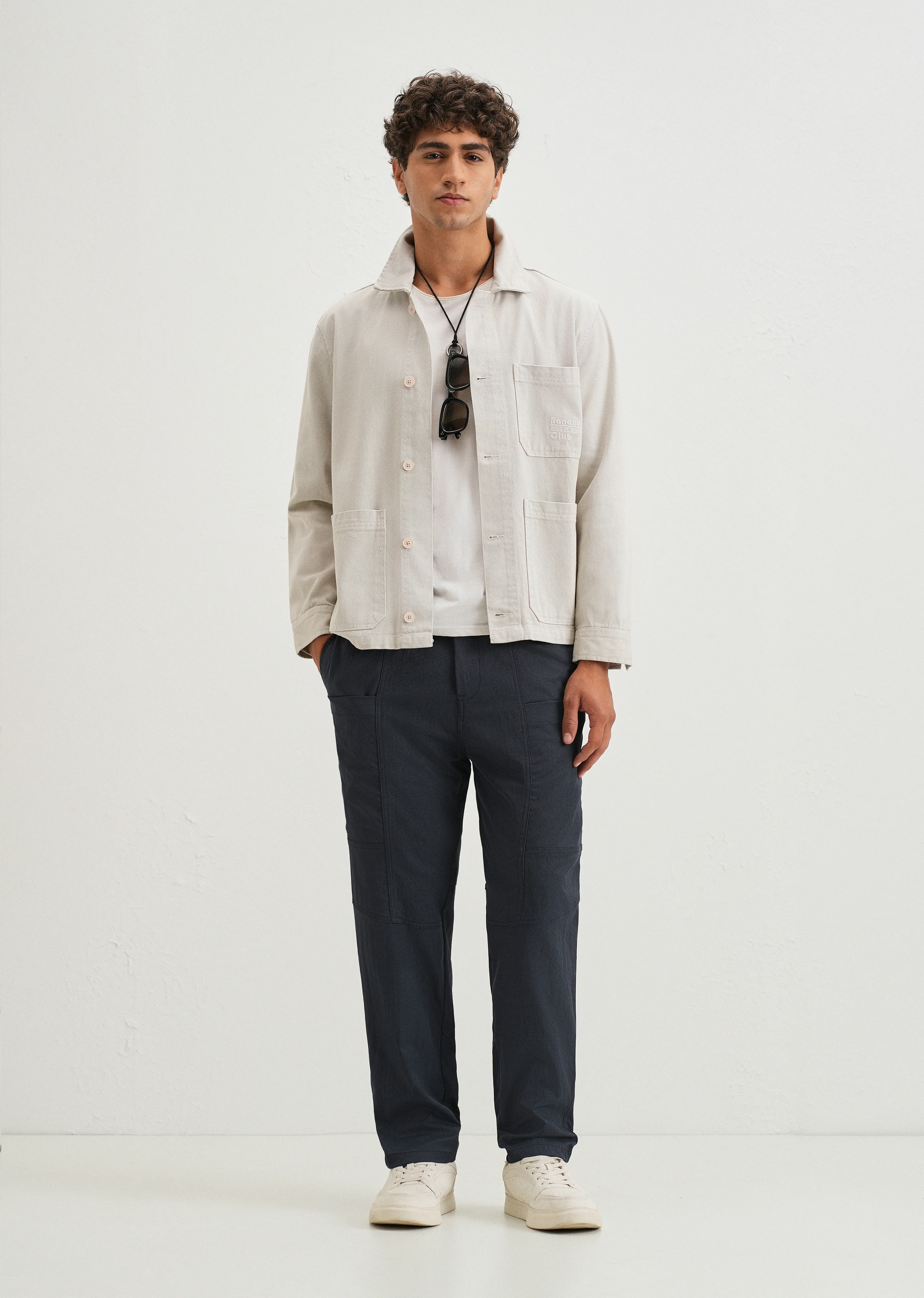 Navy Blue Drawstring Panel Cargo Pant - Image 6