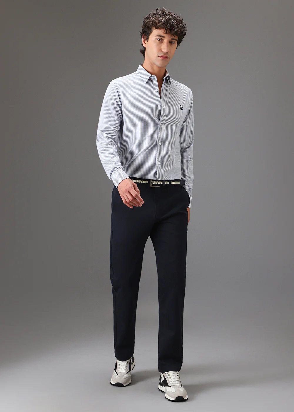 Navy Blue Pin Stripe Shirt - Image 6