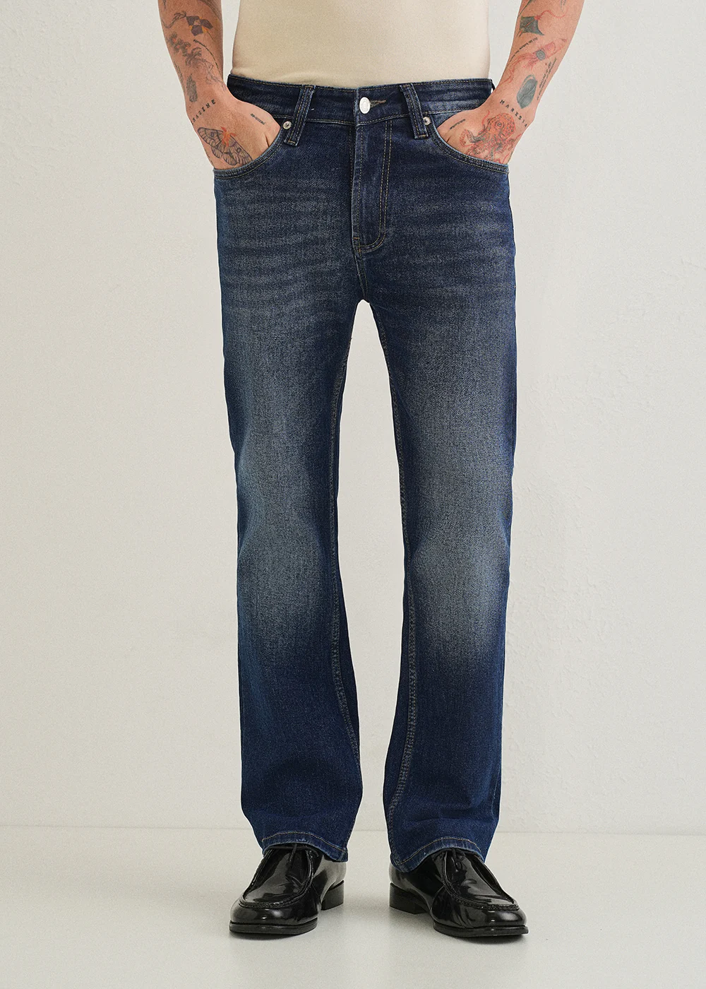 Navy Blue Straight Fit Denim - Image 3