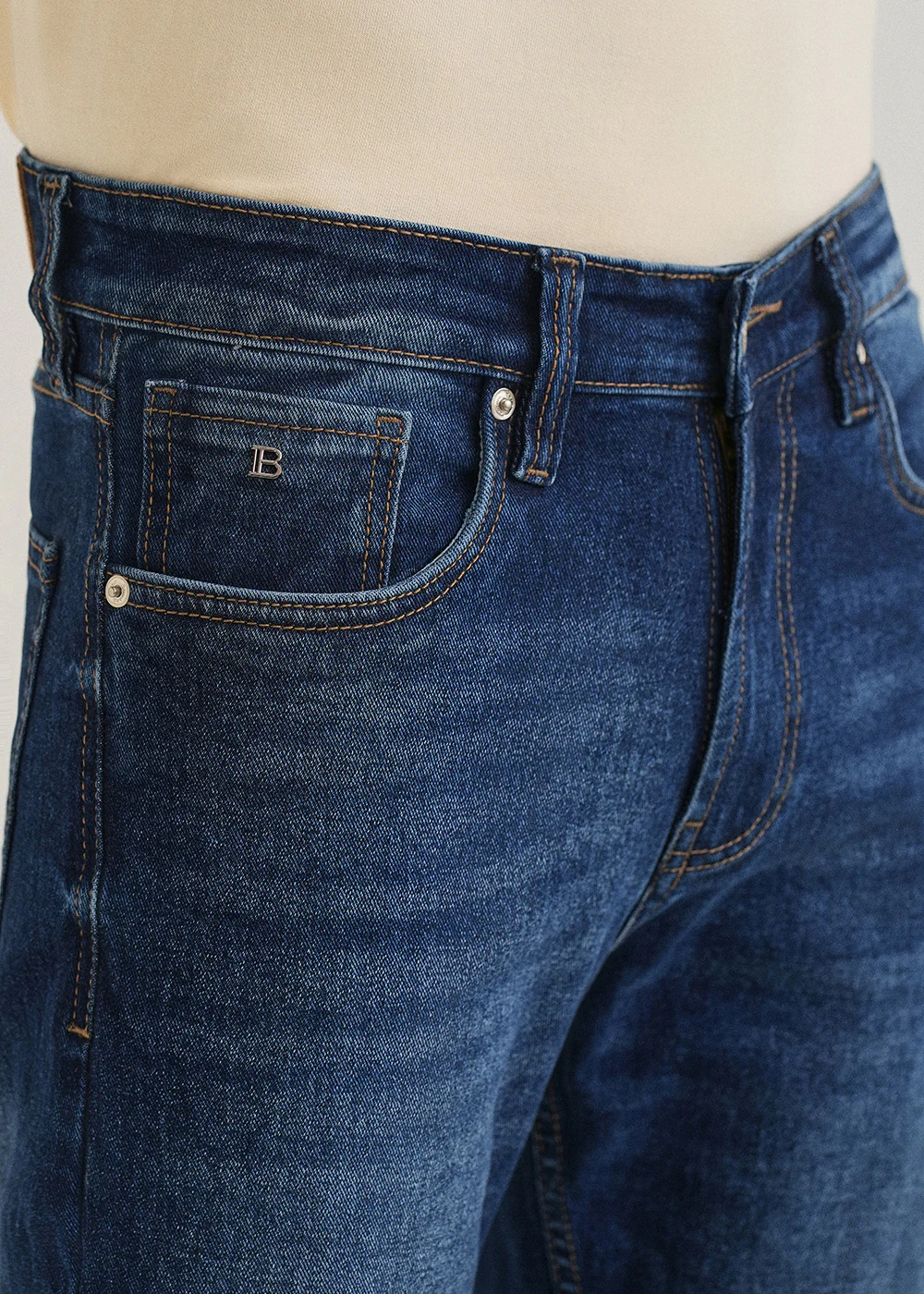 Navy Blue Straight Fit Denim - Image 5