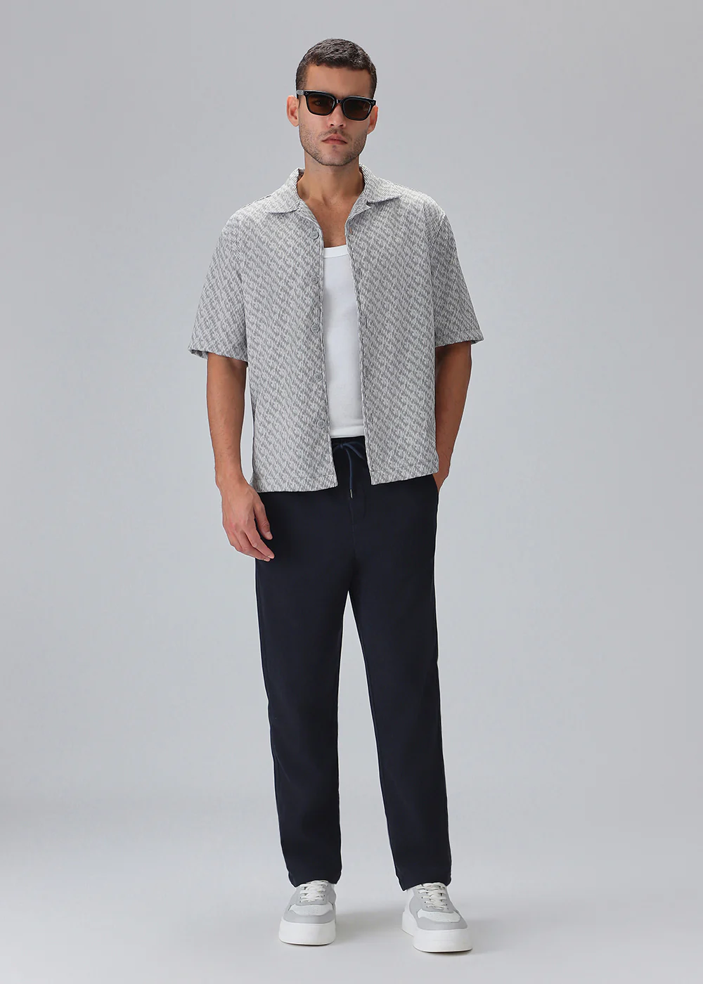 Night Sky Blue Thin-Corduroy Trousers - Image 6