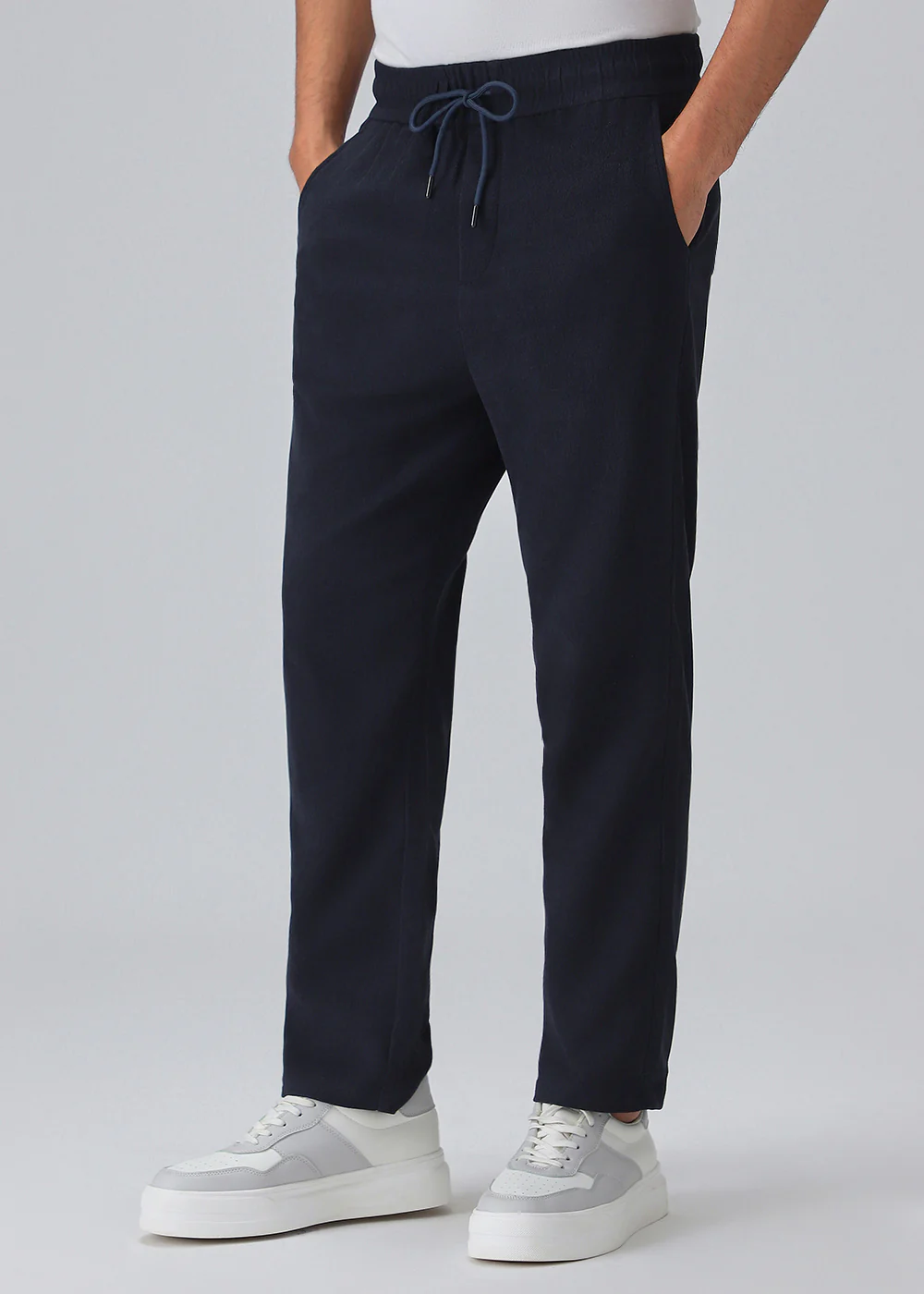 Night Sky Blue Thin-Corduroy Trousers - Image 7