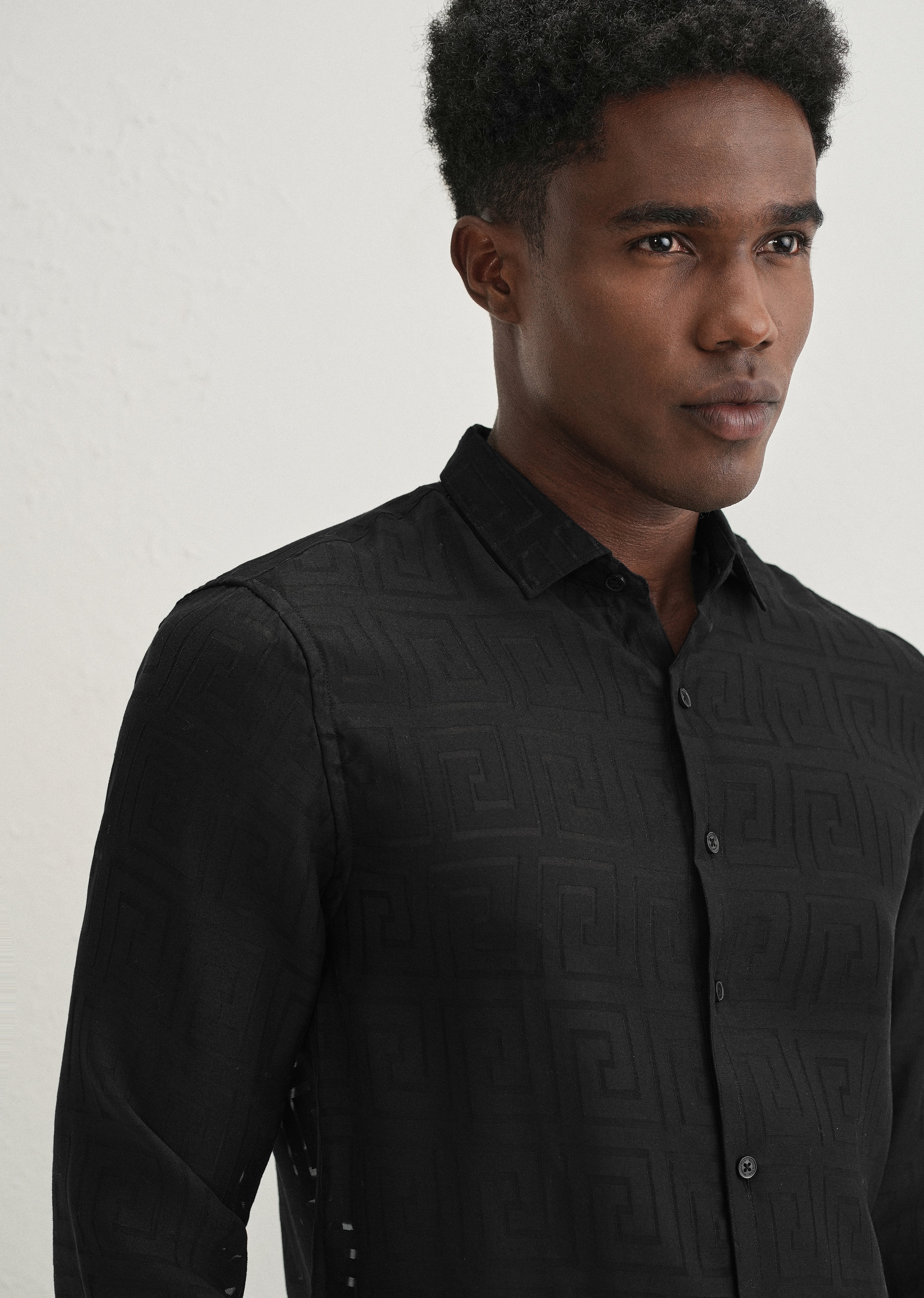 Noir Black Laser Cut Shirt - Image 2