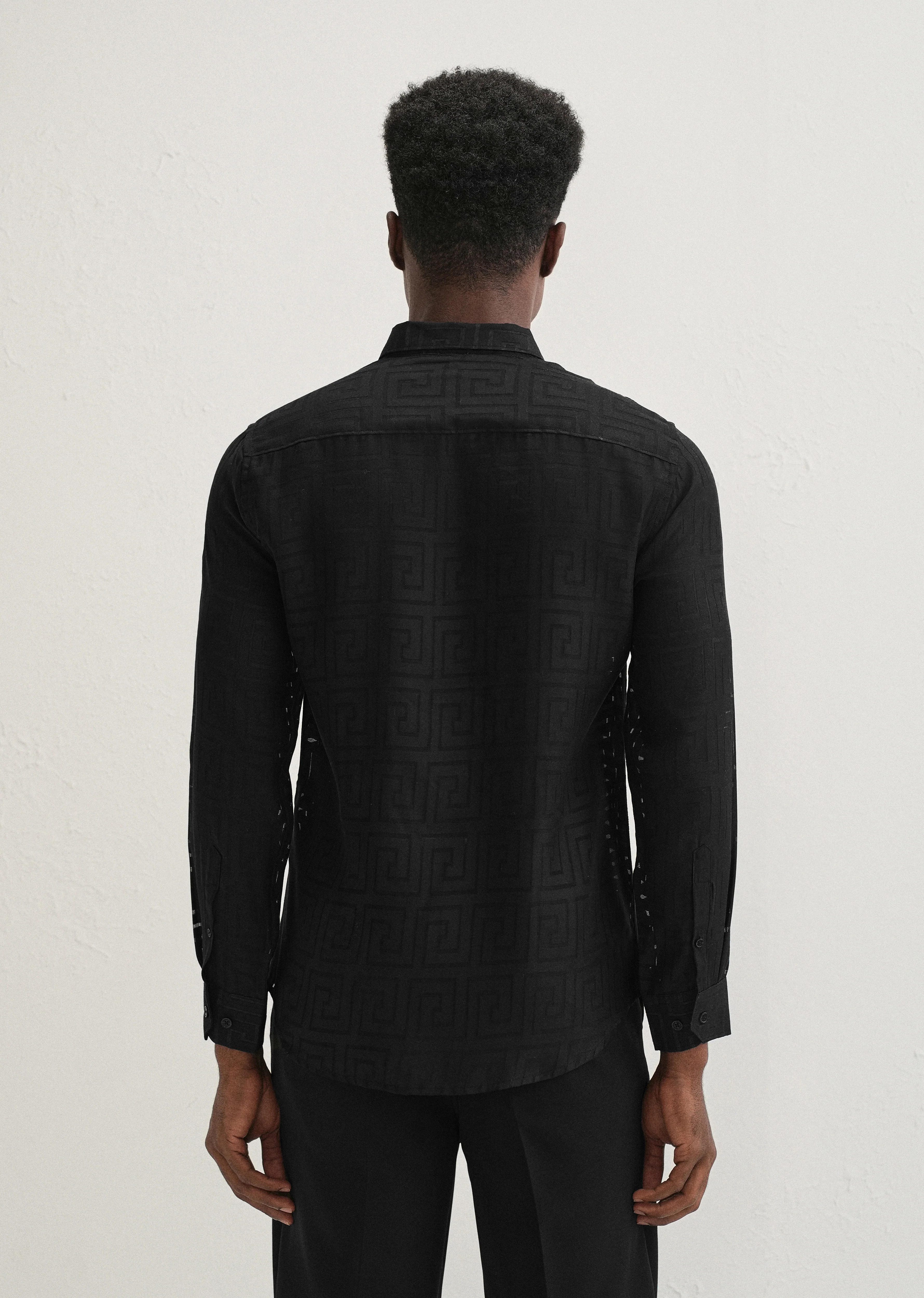 Noir Black Laser Cut Shirt - Image 3