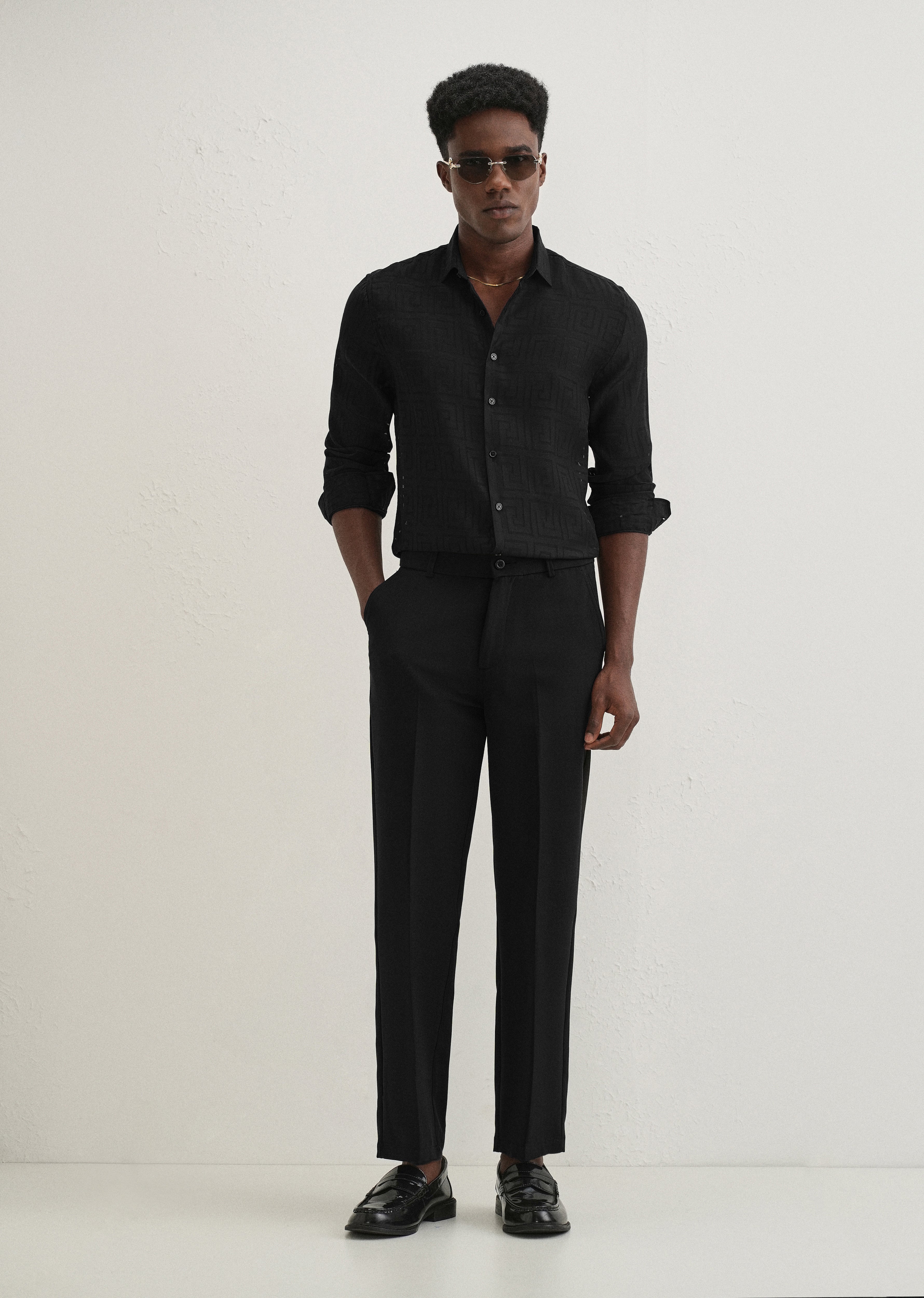 Noir Black Laser Cut Shirt - Image 6