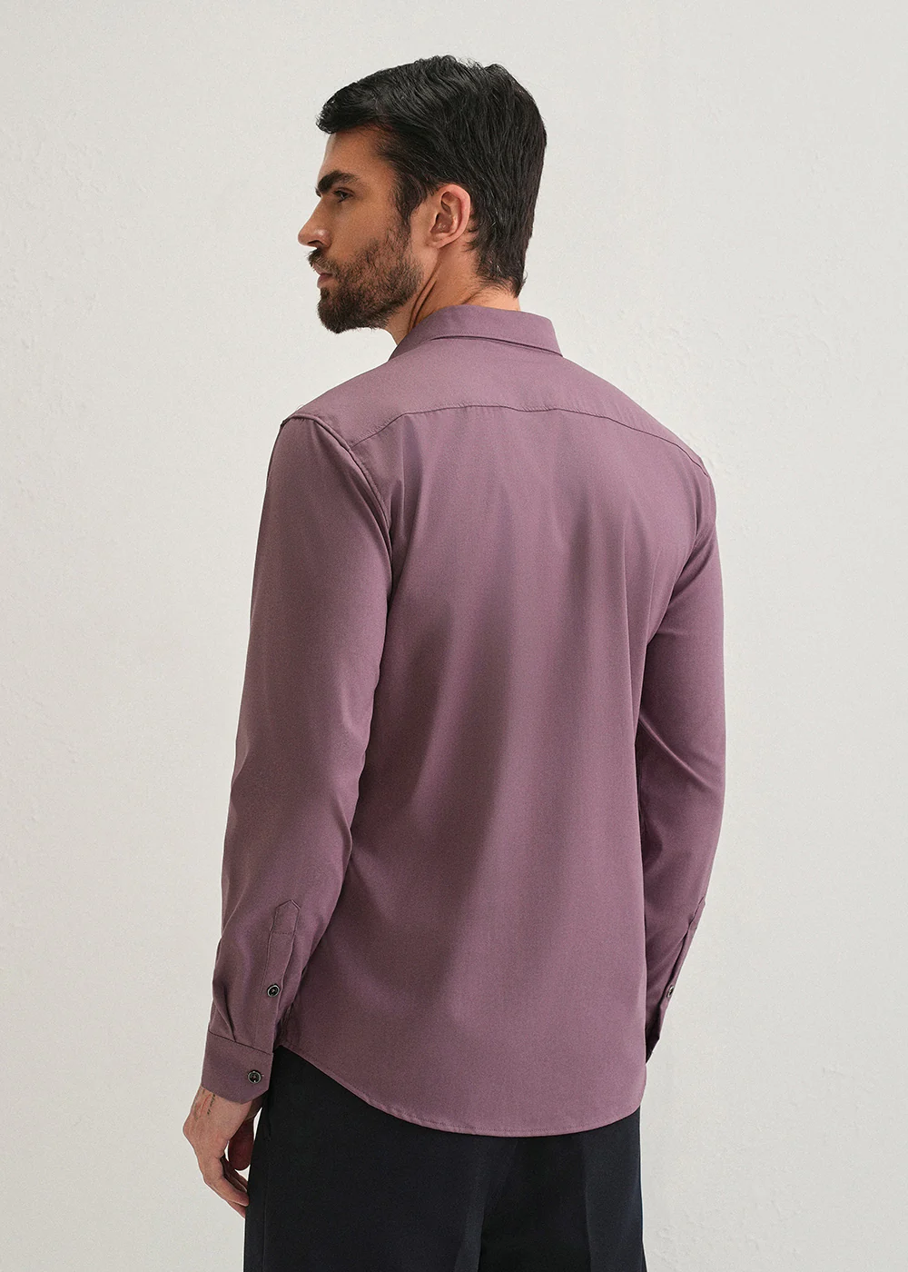 Nude Pink Plain Wrinkle Free Shirt - Image 2