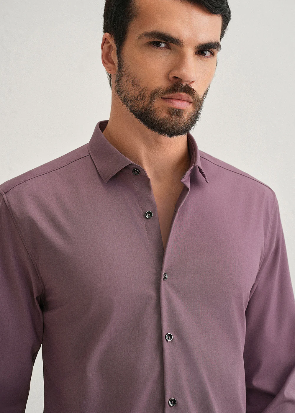 Nude Pink Plain Wrinkle Free Shirt - Image 5