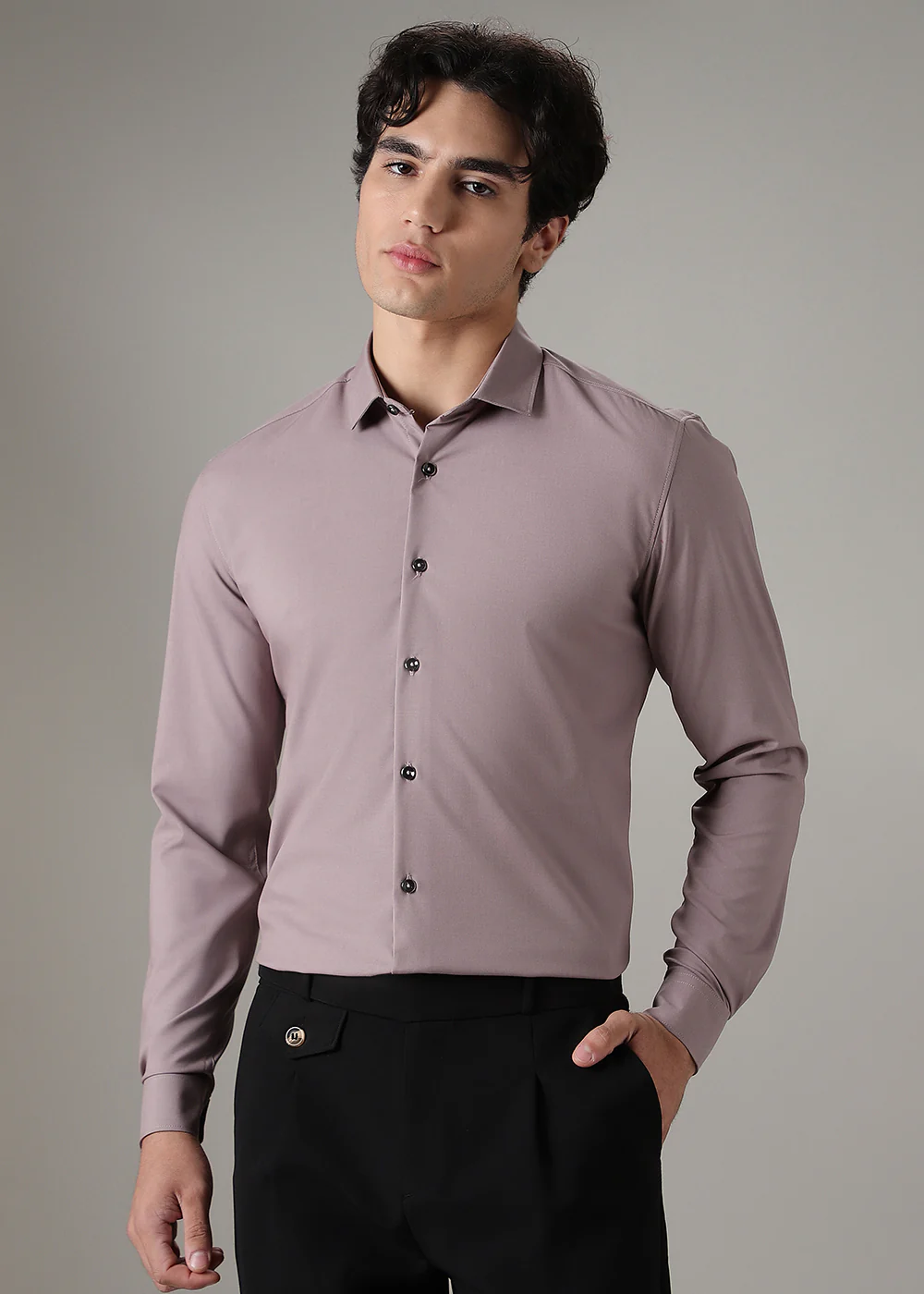 Nude Plain Wrinkle Free Shirt - Image 3
