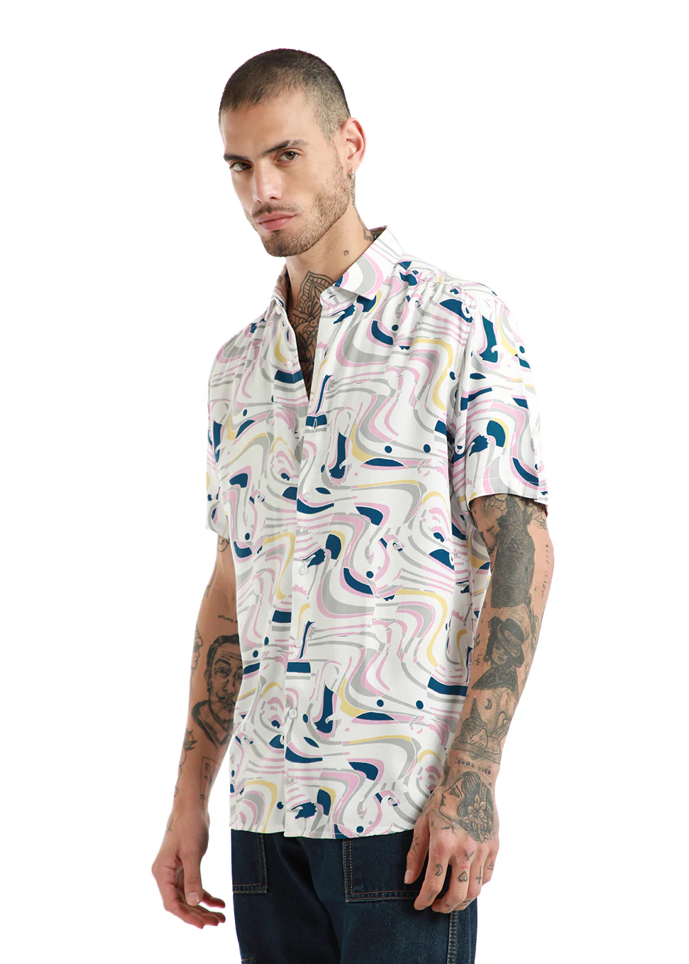 Ocean coast print half sleeve shirt - Image 4