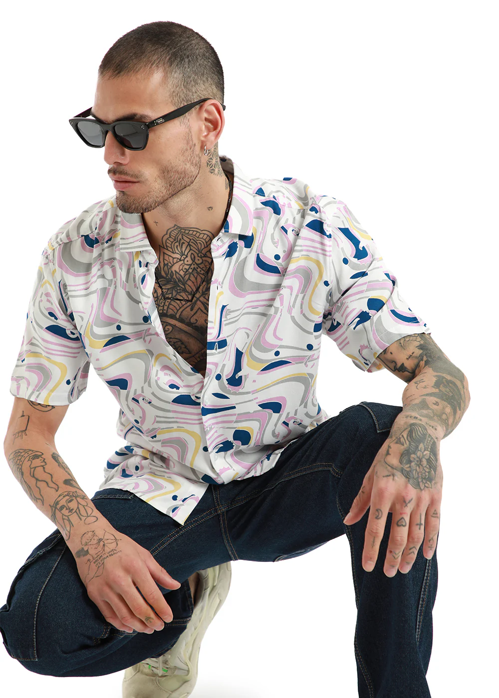 Ocean coast print half sleeve shirt - Image 7