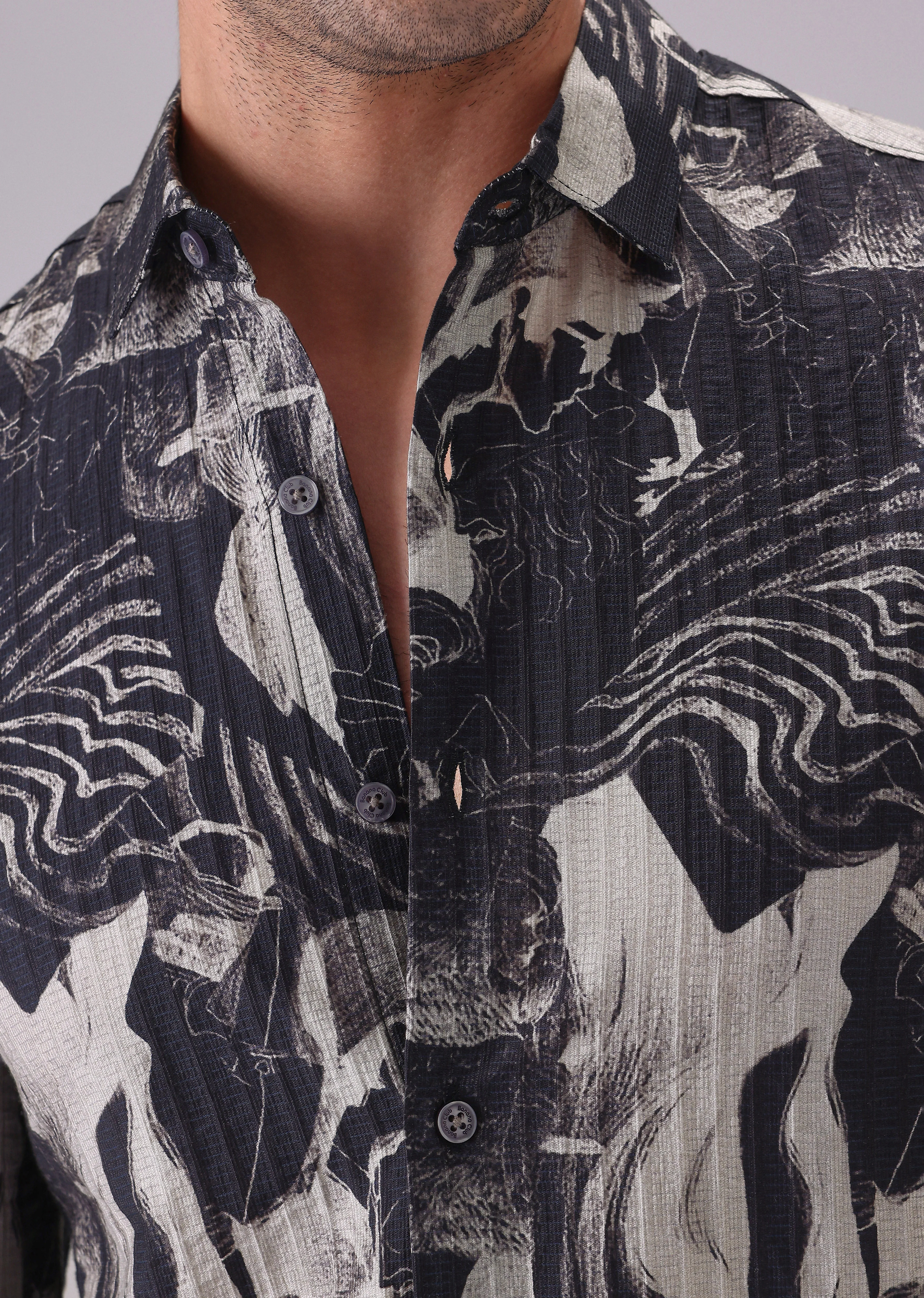Ocean Drift Black Printed Shirt - Image 5