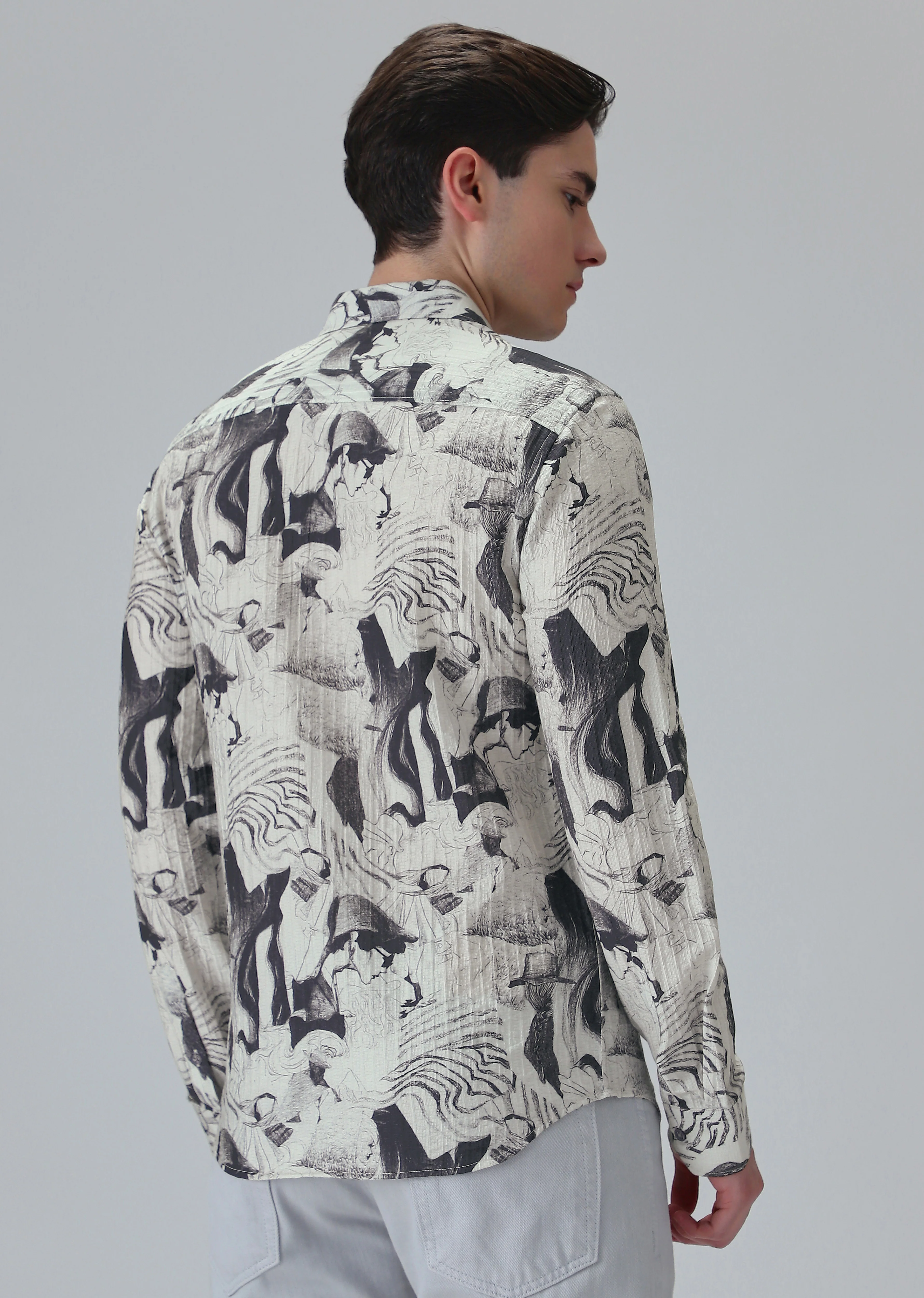 Ocean Drift White Printed Shirt - Image 2