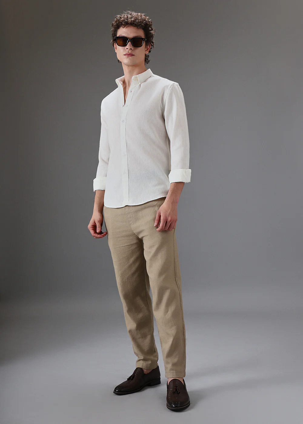 Off White Blended Linen shirt - Image 6
