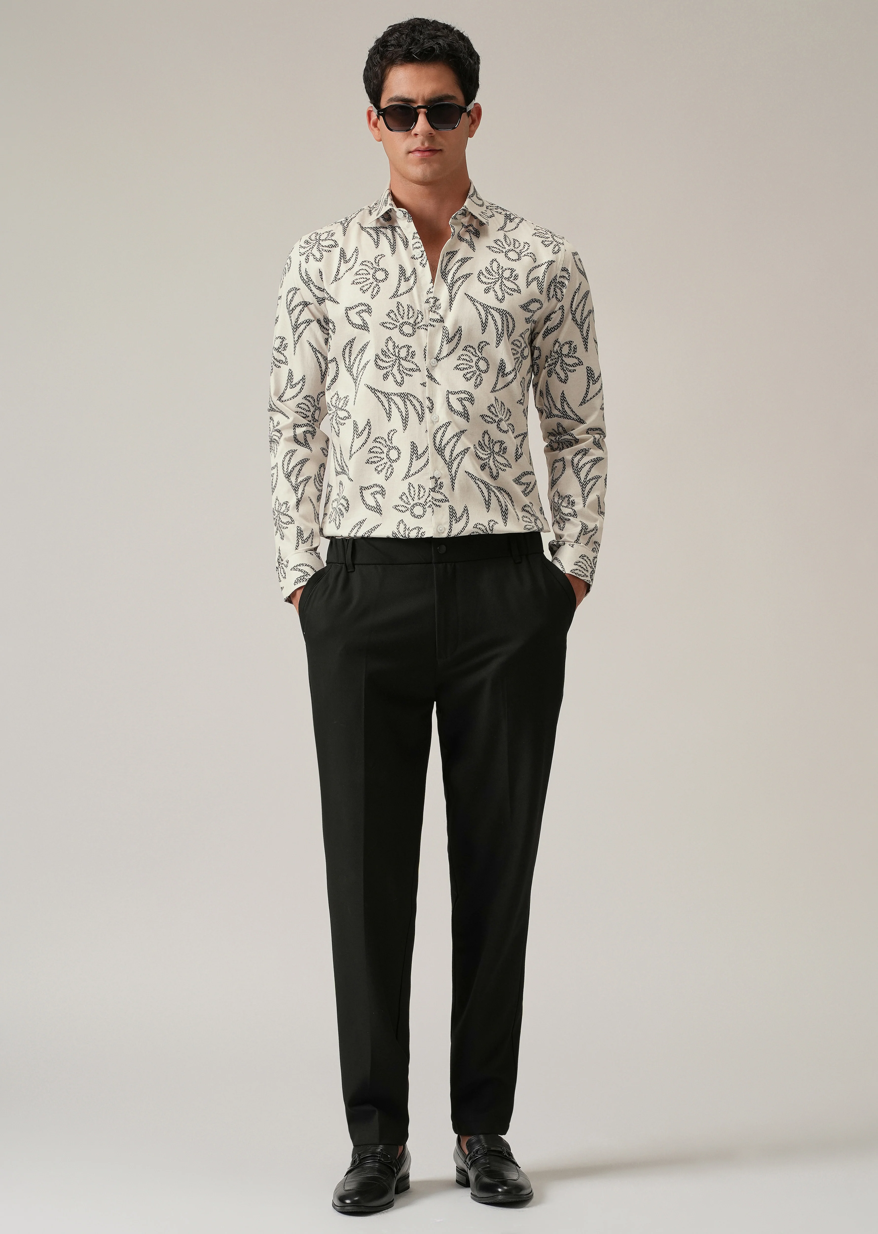 Off-White Floral Pattern Print Shirt - Image 6