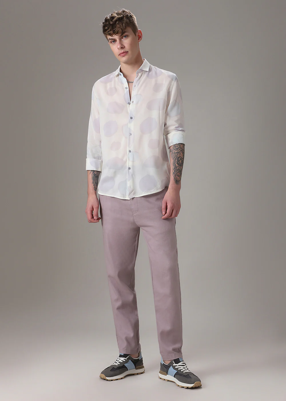 Off White Pink Printed Shirt - Image 6