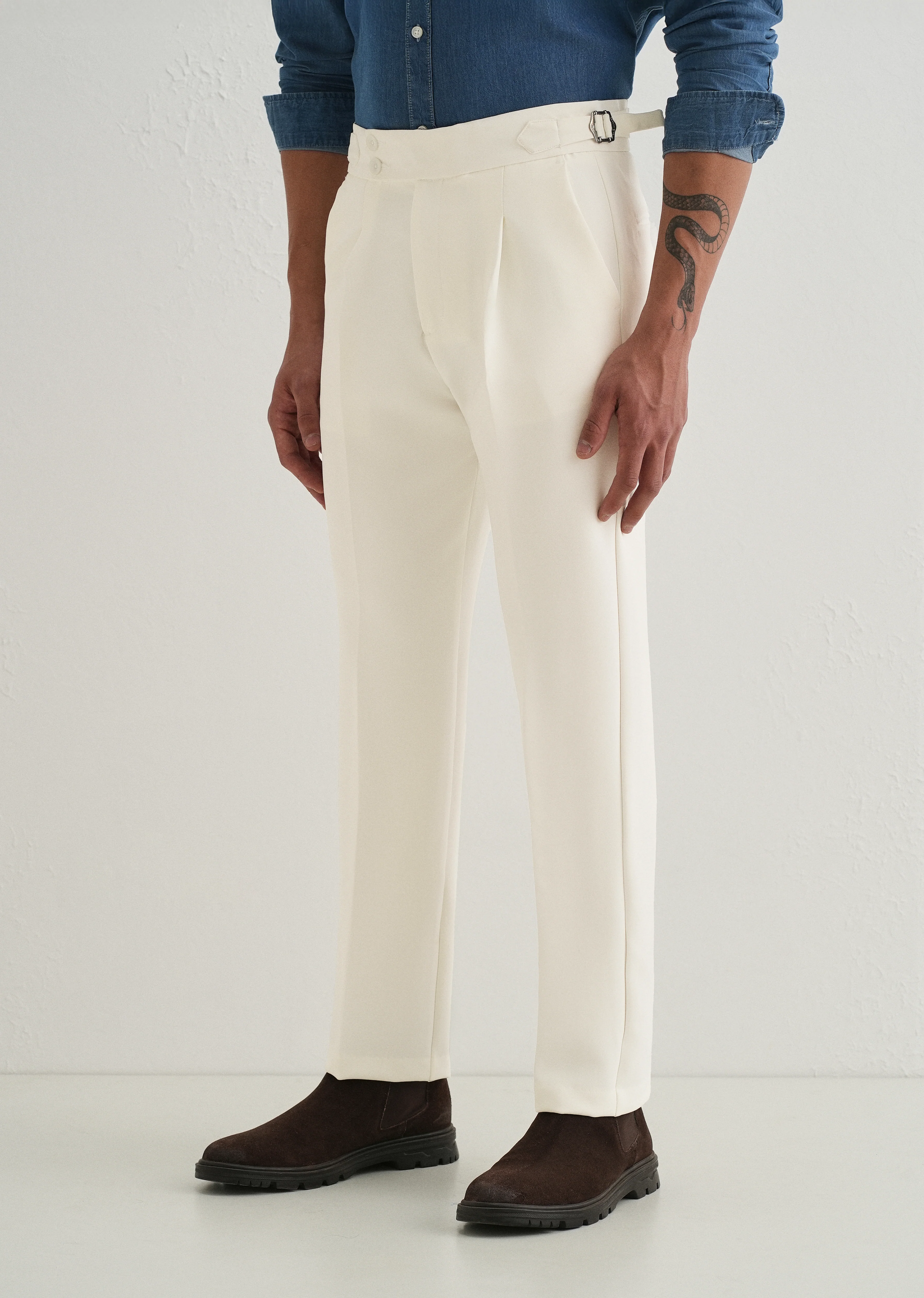 Off-White Pleated Gurkha Pant - Image 5