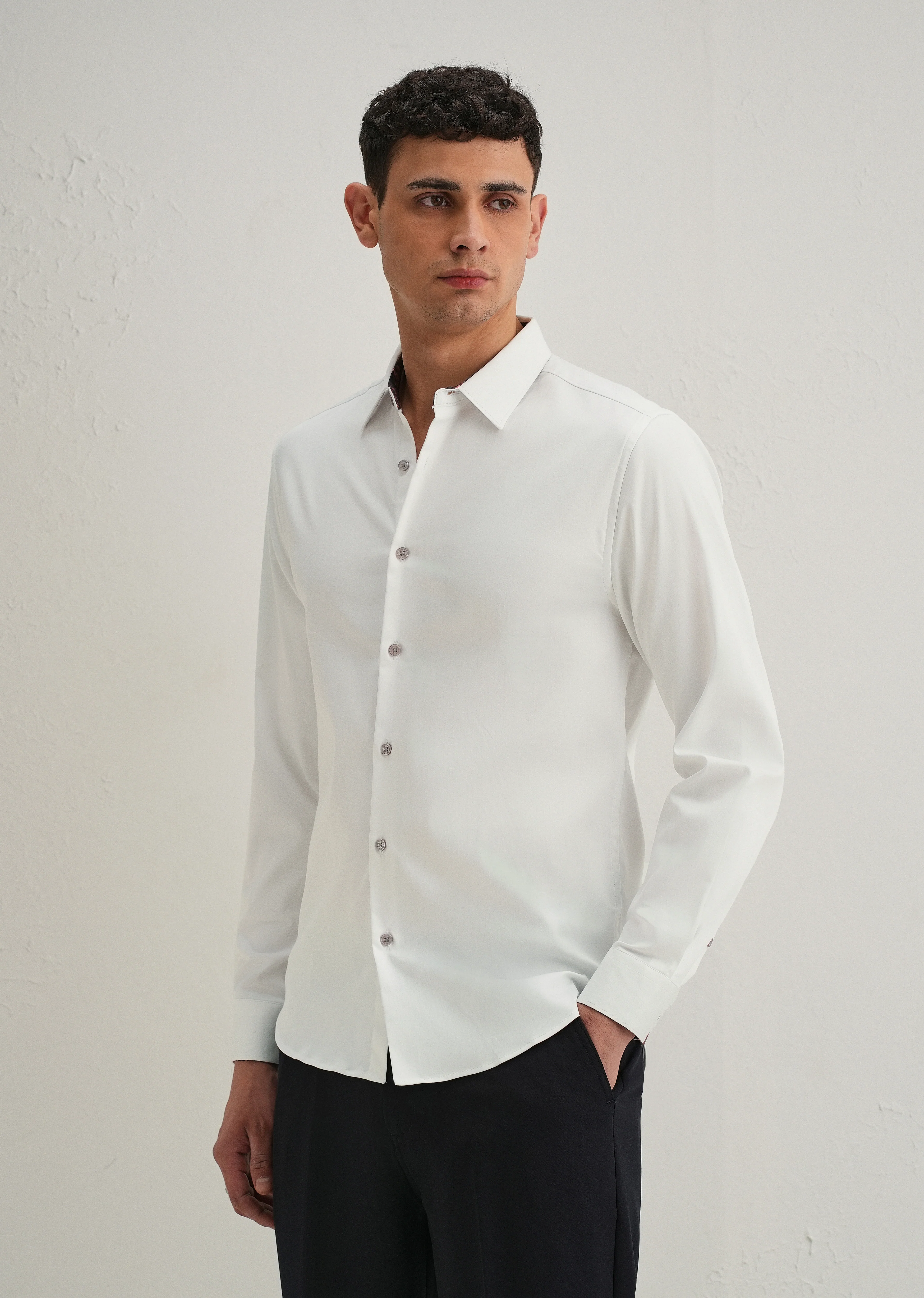 Off White Printed Cuff Shirt - Image 5