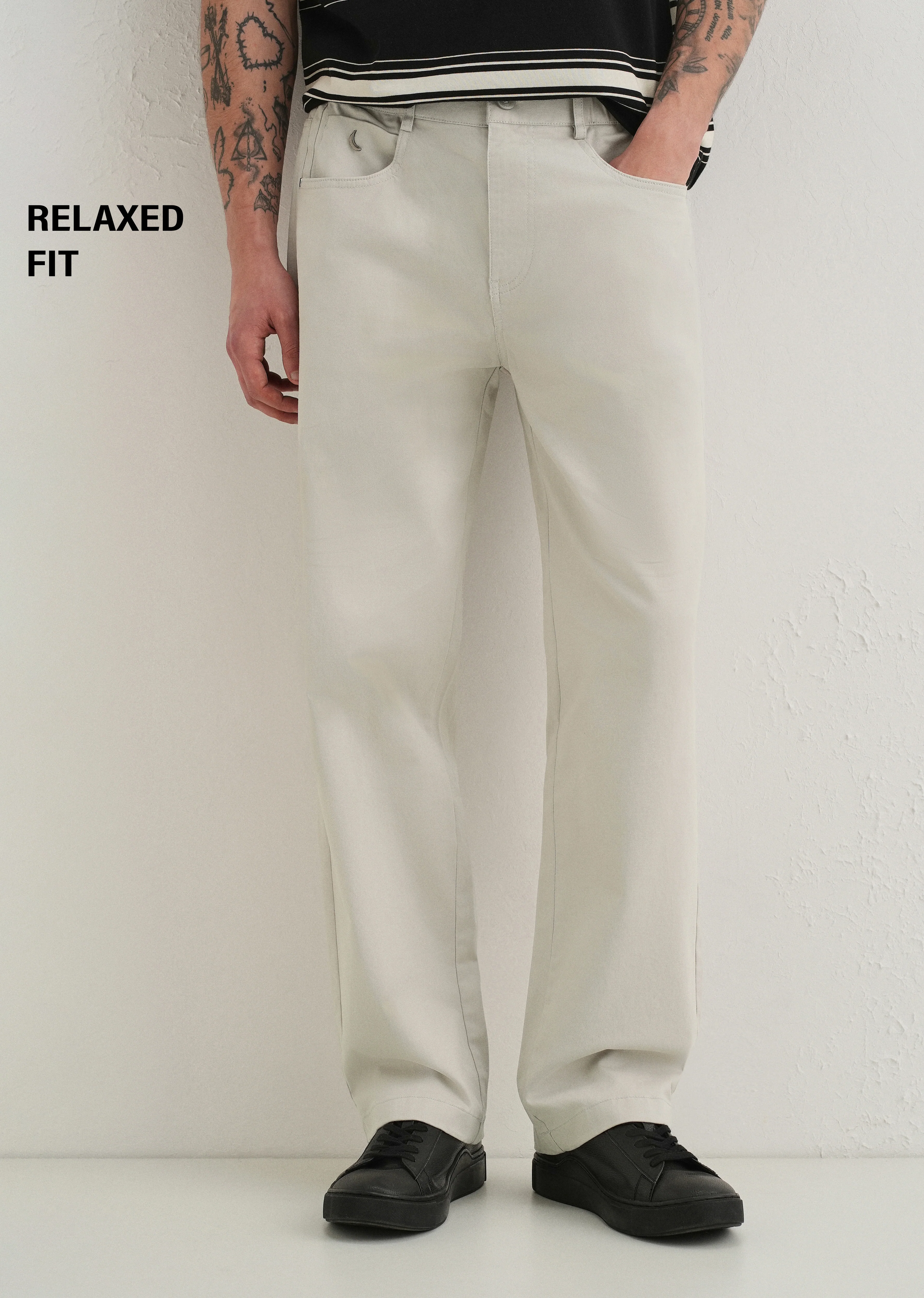Off-White Semi-Elasticated Cotton Trouser - Image 7