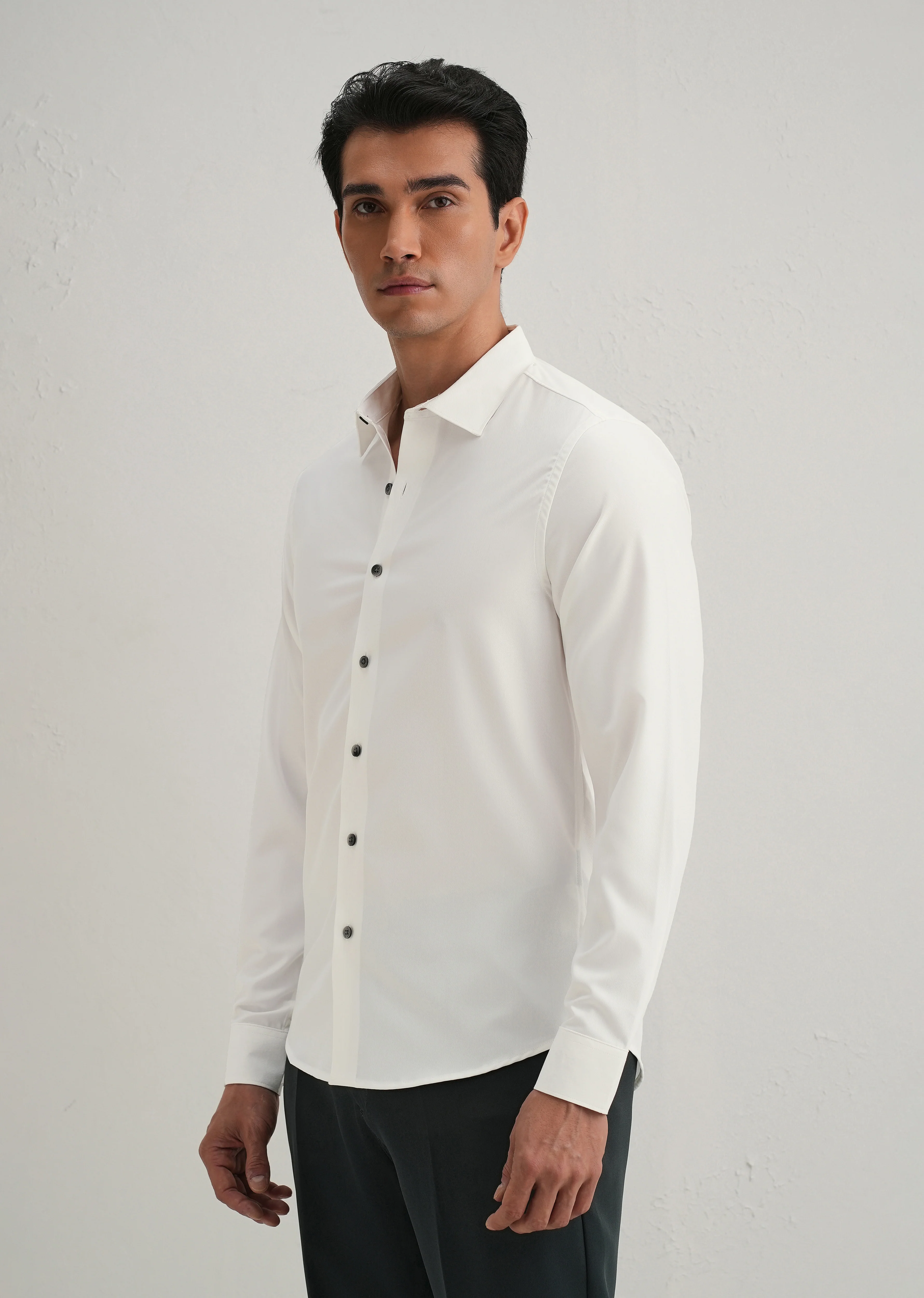 Off-White Stitchless Placket Premium Wrinkle-Free Shirt - Image 5