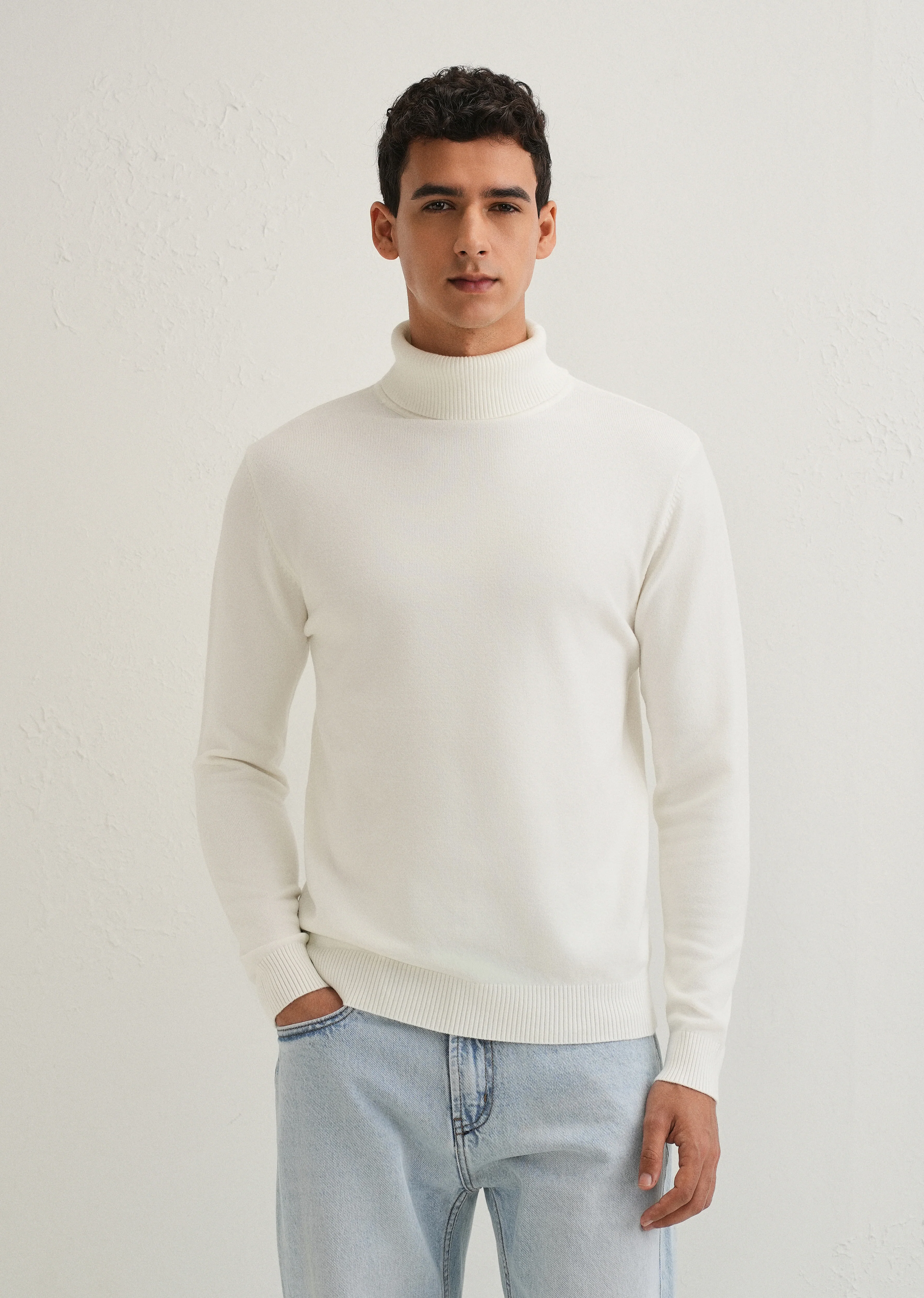 Off White Turtle-Neck Sweater - Image 4