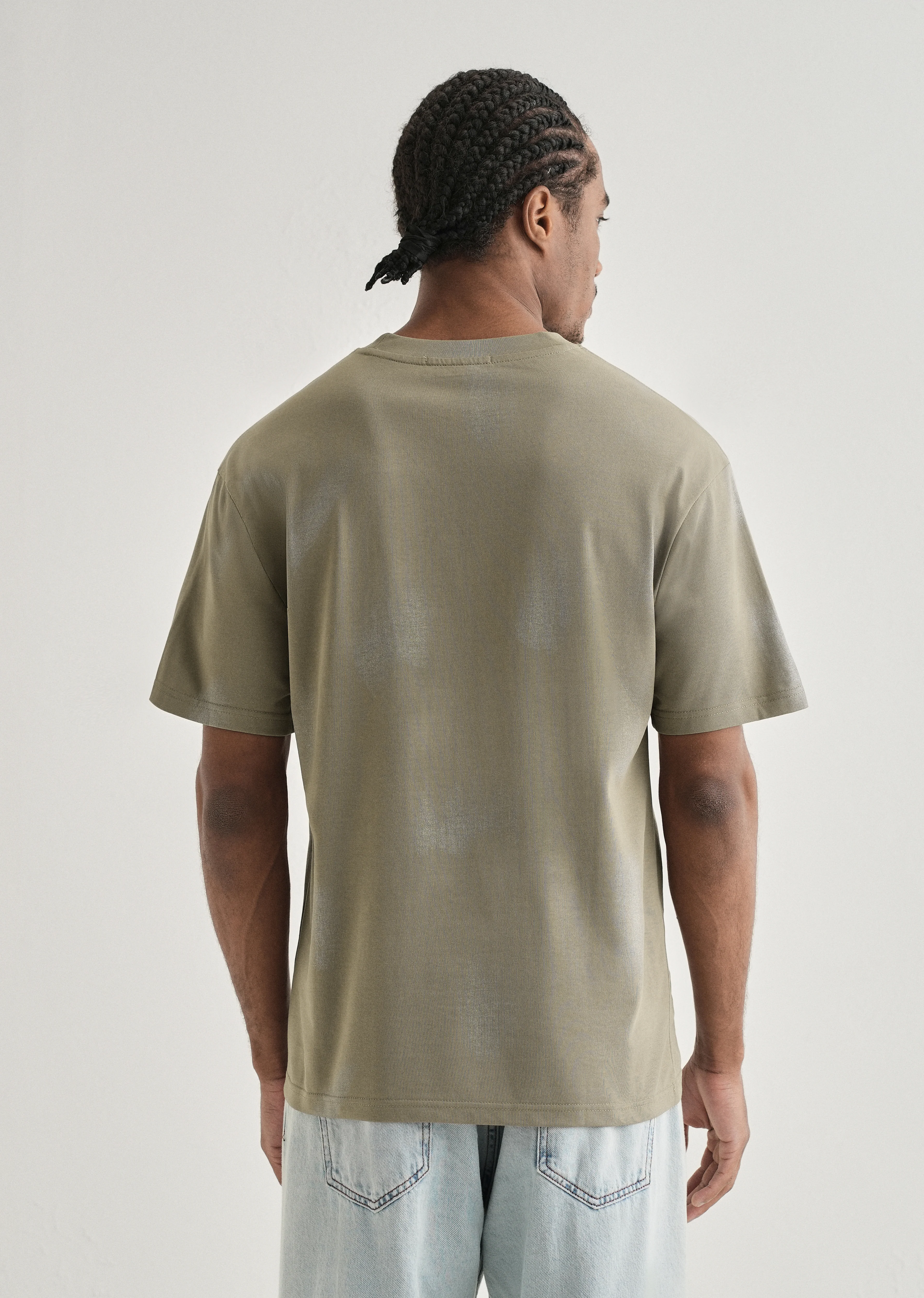 Olive Brushstroke Oversized T-shirt - Image 2