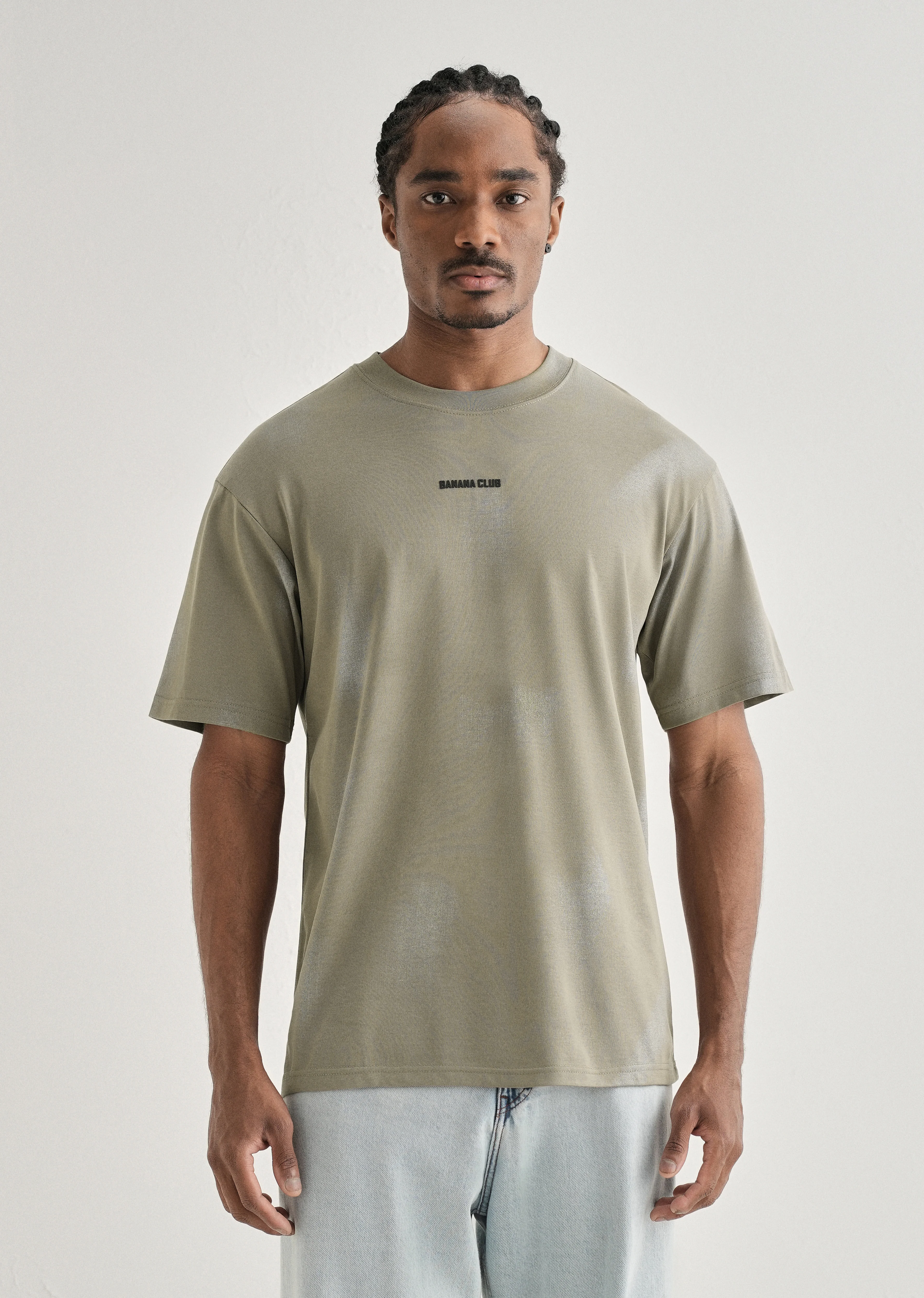Olive Brushstroke Oversized T-shirt - Image 3
