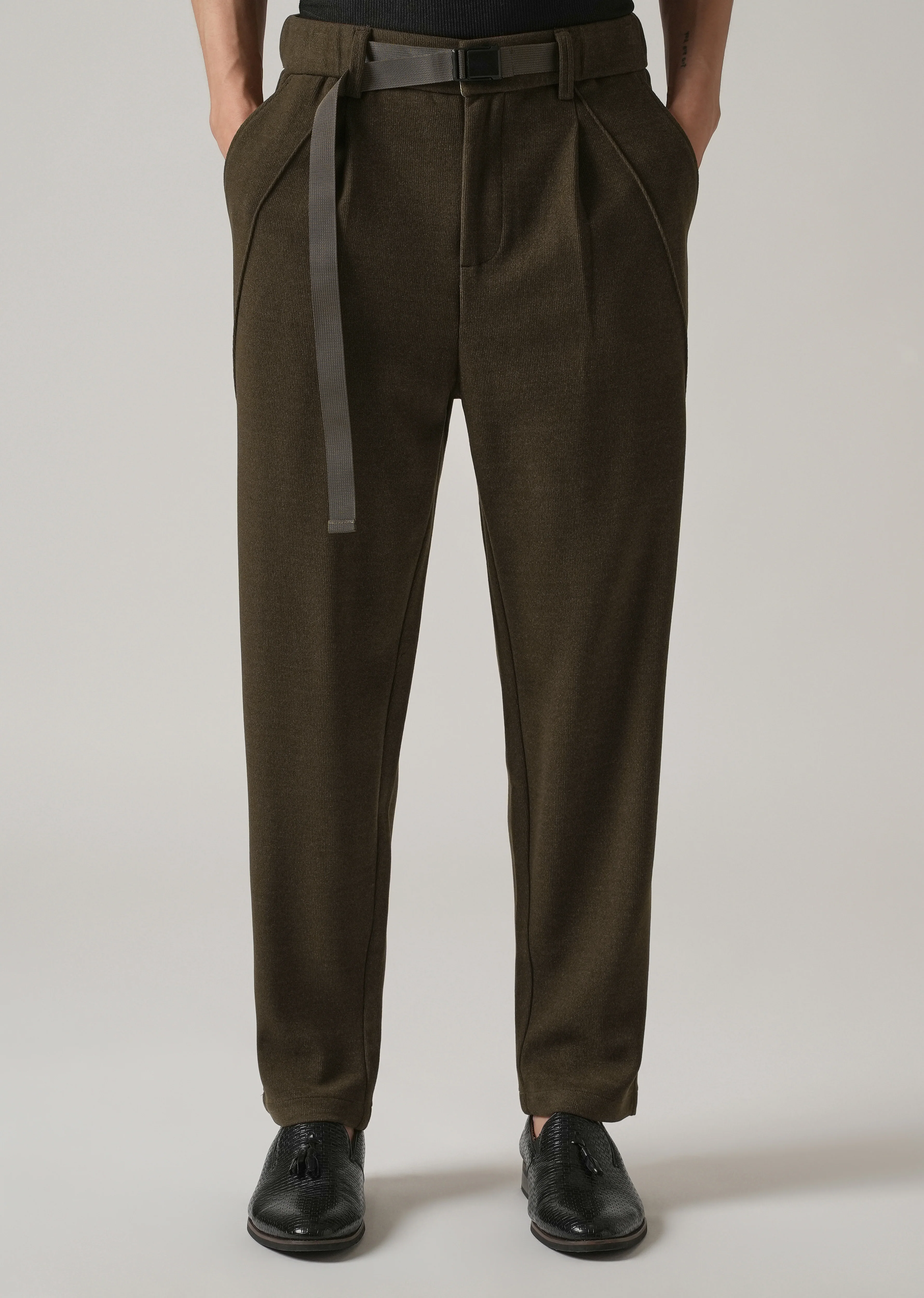 Olive Corduroy Relaxed Fit Pant - Image 7