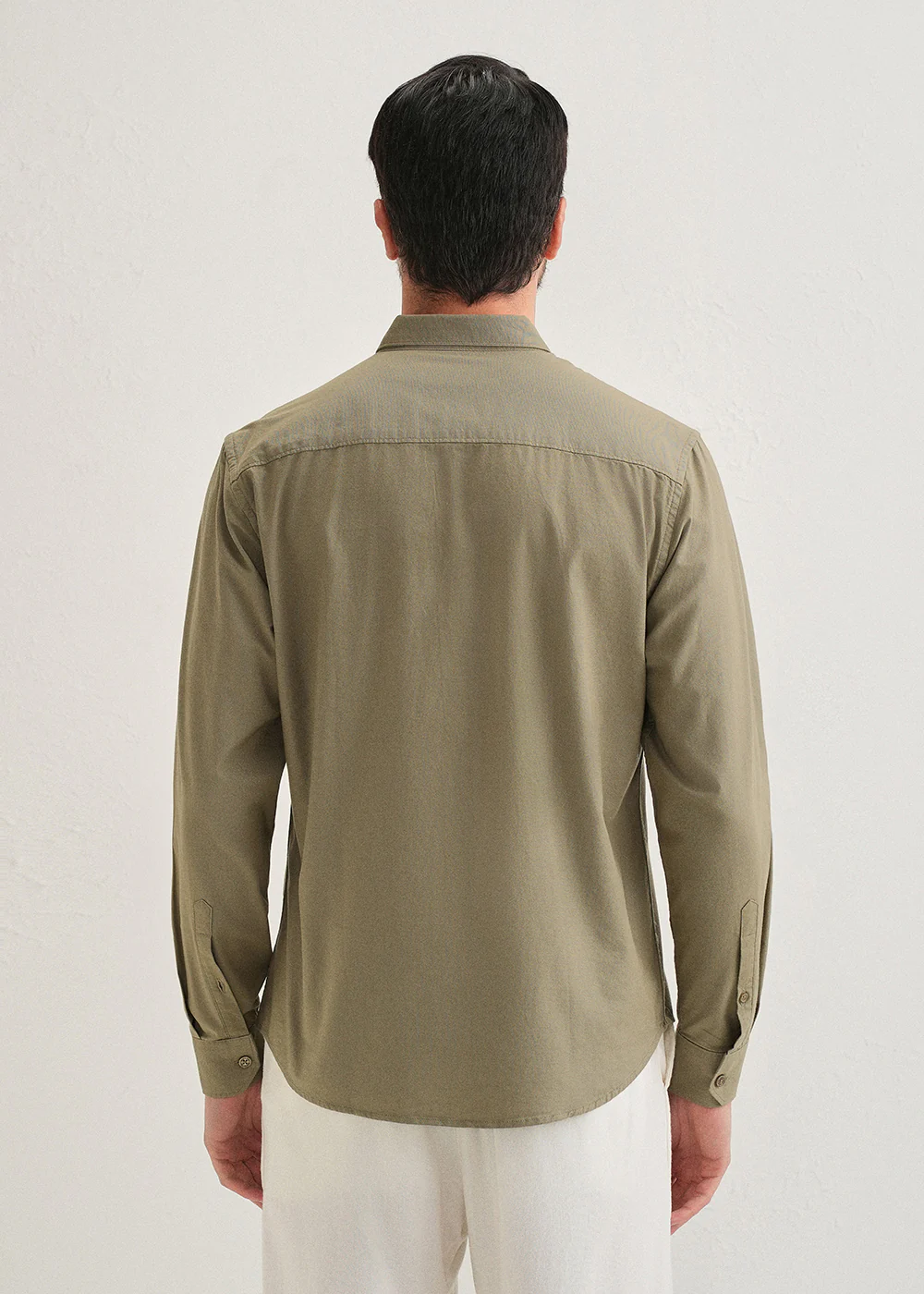Olive Green Contrast Placket Shirt - Image 2