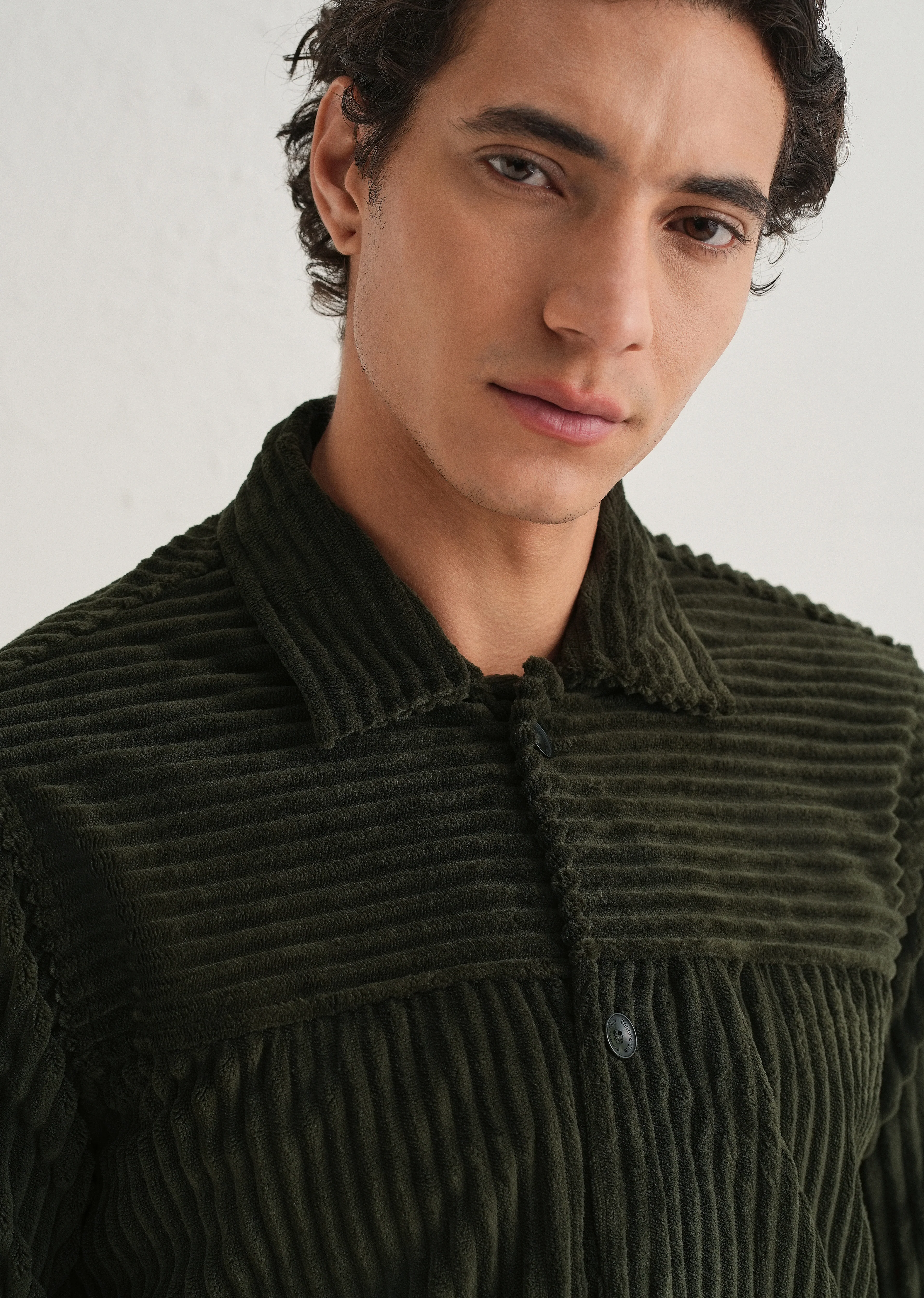 Olive Green Corduroy Shacket - Image 2