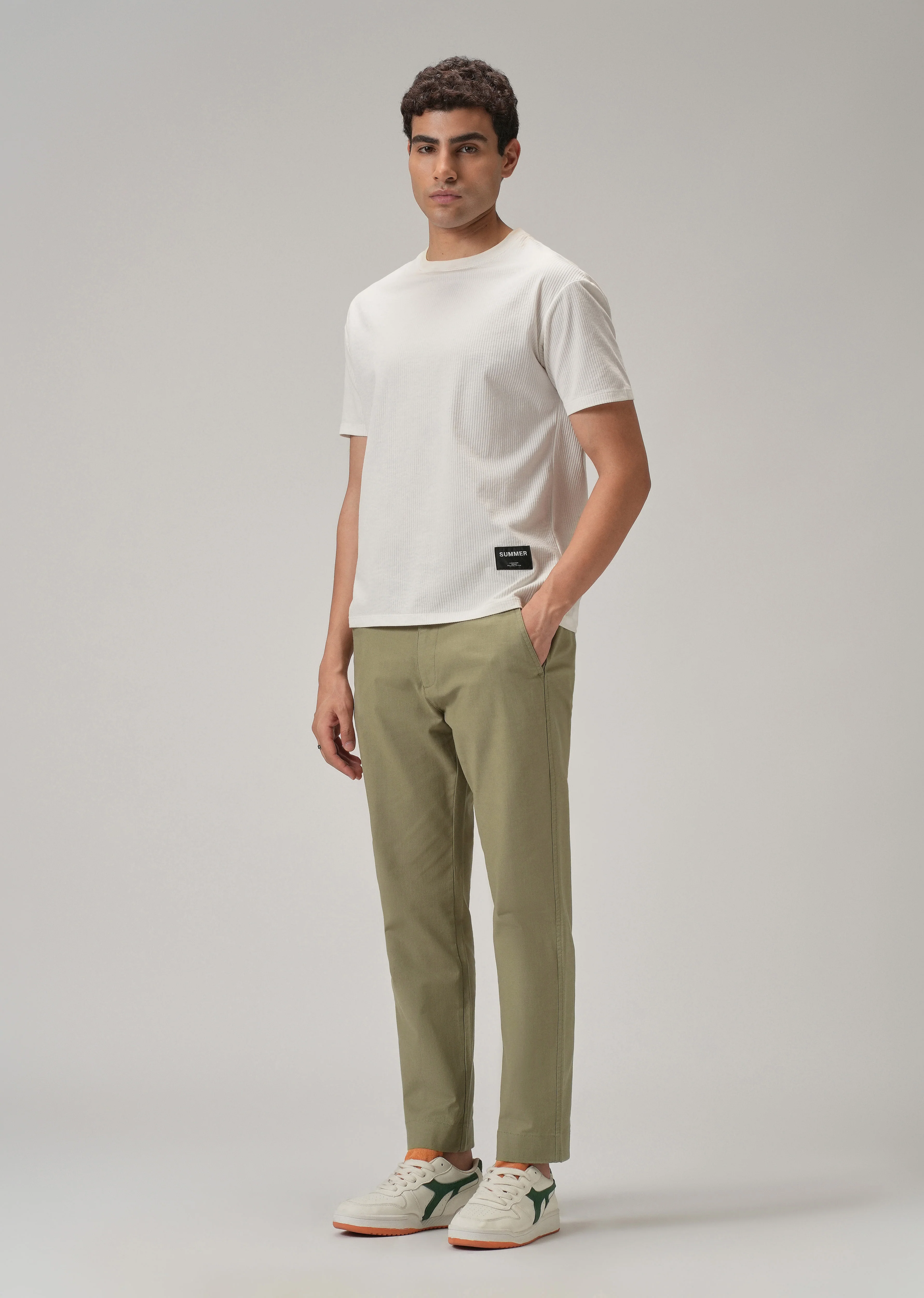 Olive Green Cotton Trouser - Image 5