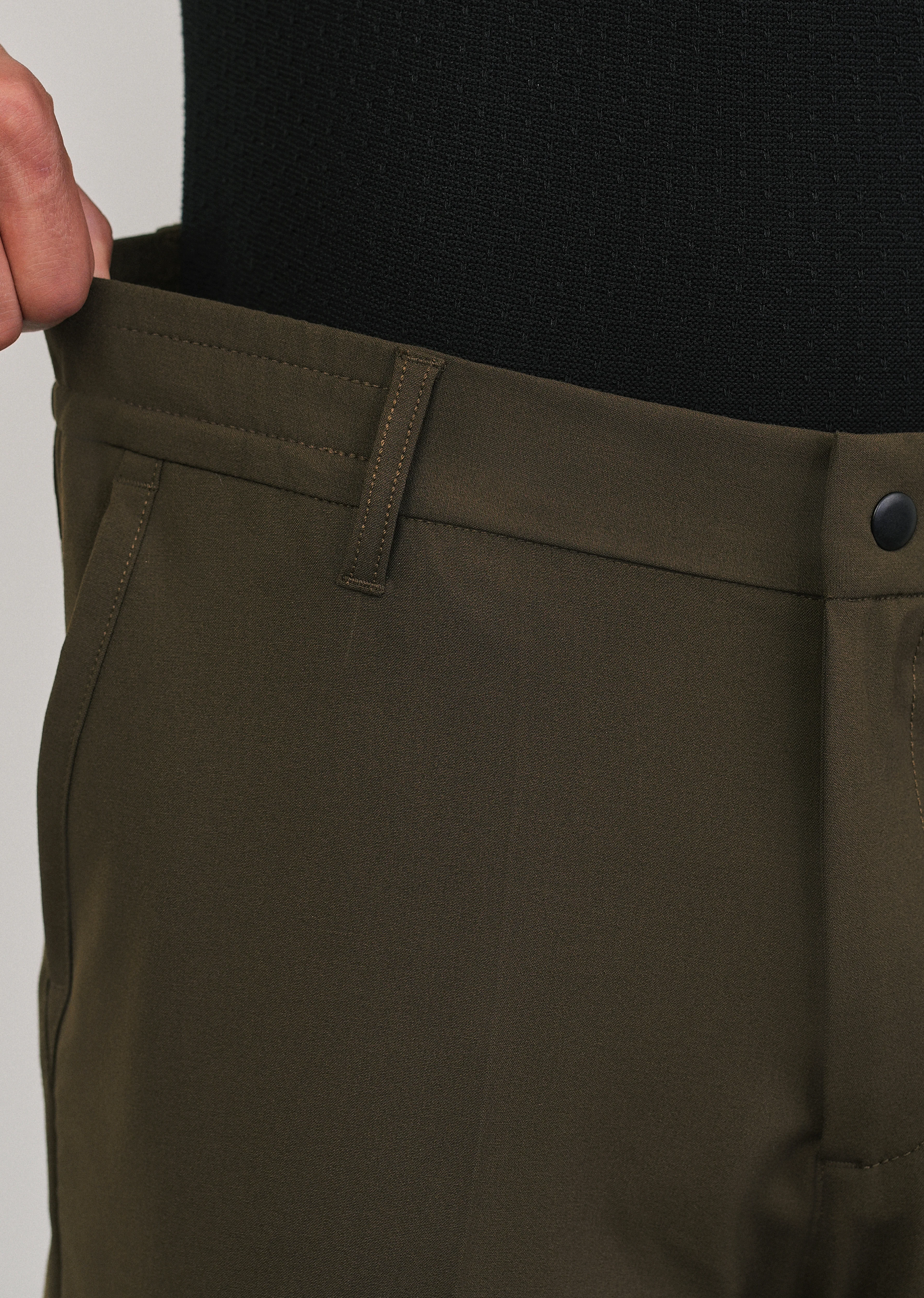 Olive Green Semi-Elastic Slim Fit Trouser - Image 5