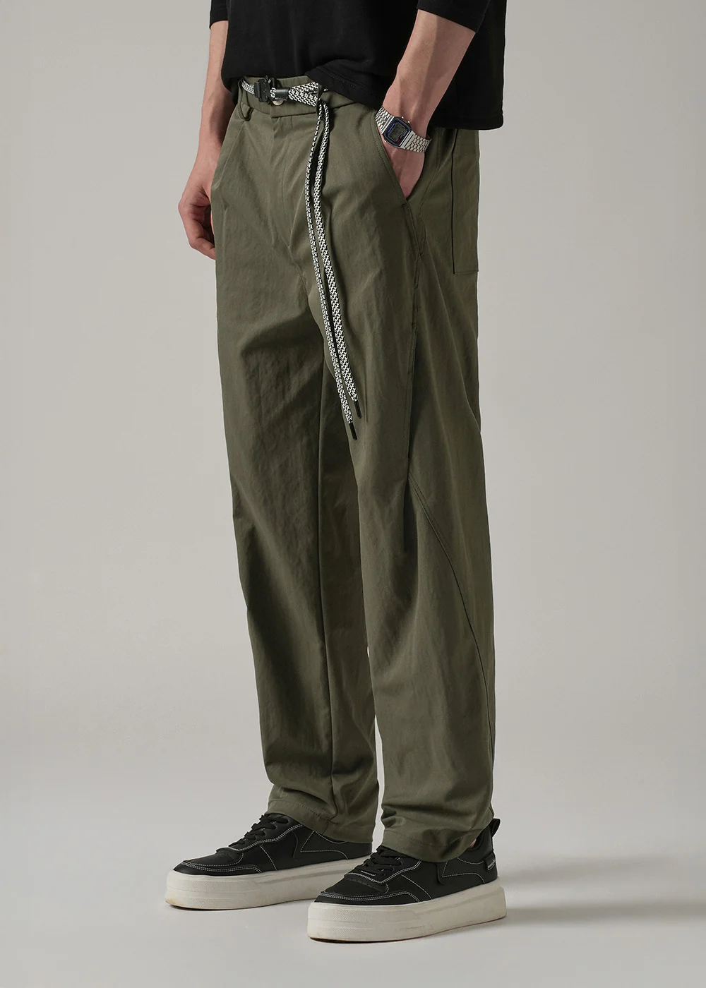 Olive Stone Wash Pant - Image 4