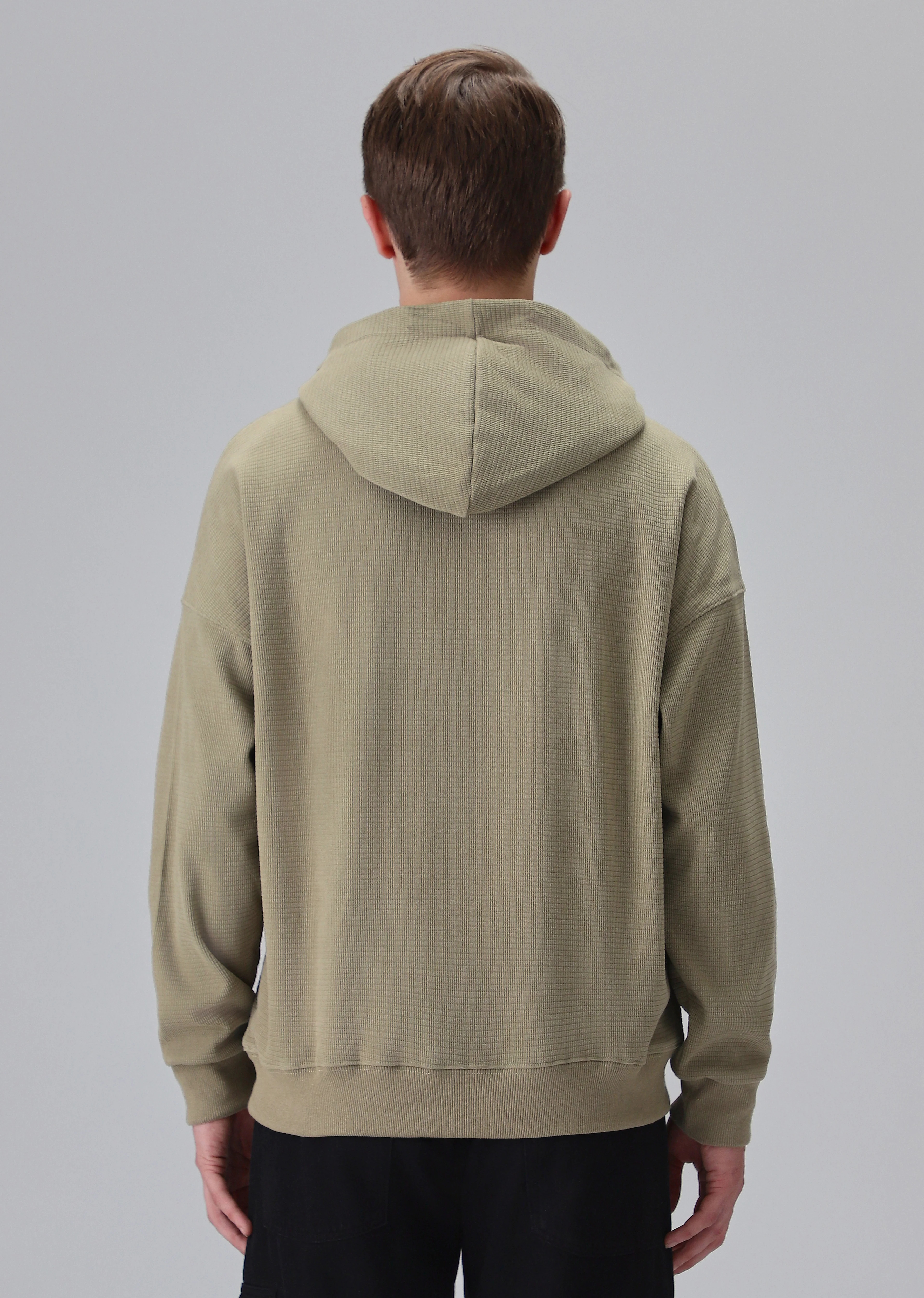 Olive Textured Hoodie - Image 2