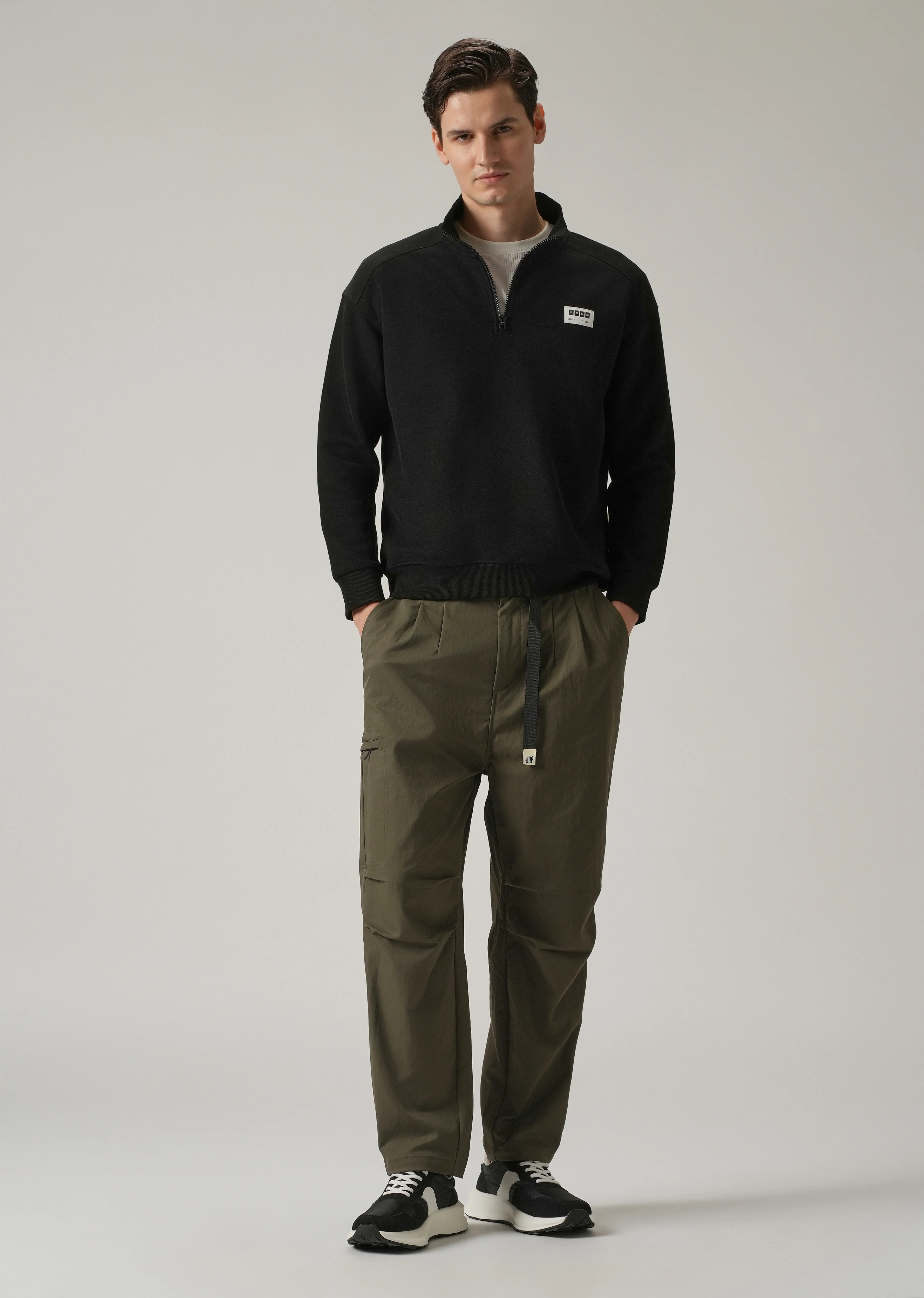 Olive Twill Belt Relaxed Fit Pant - Image 6