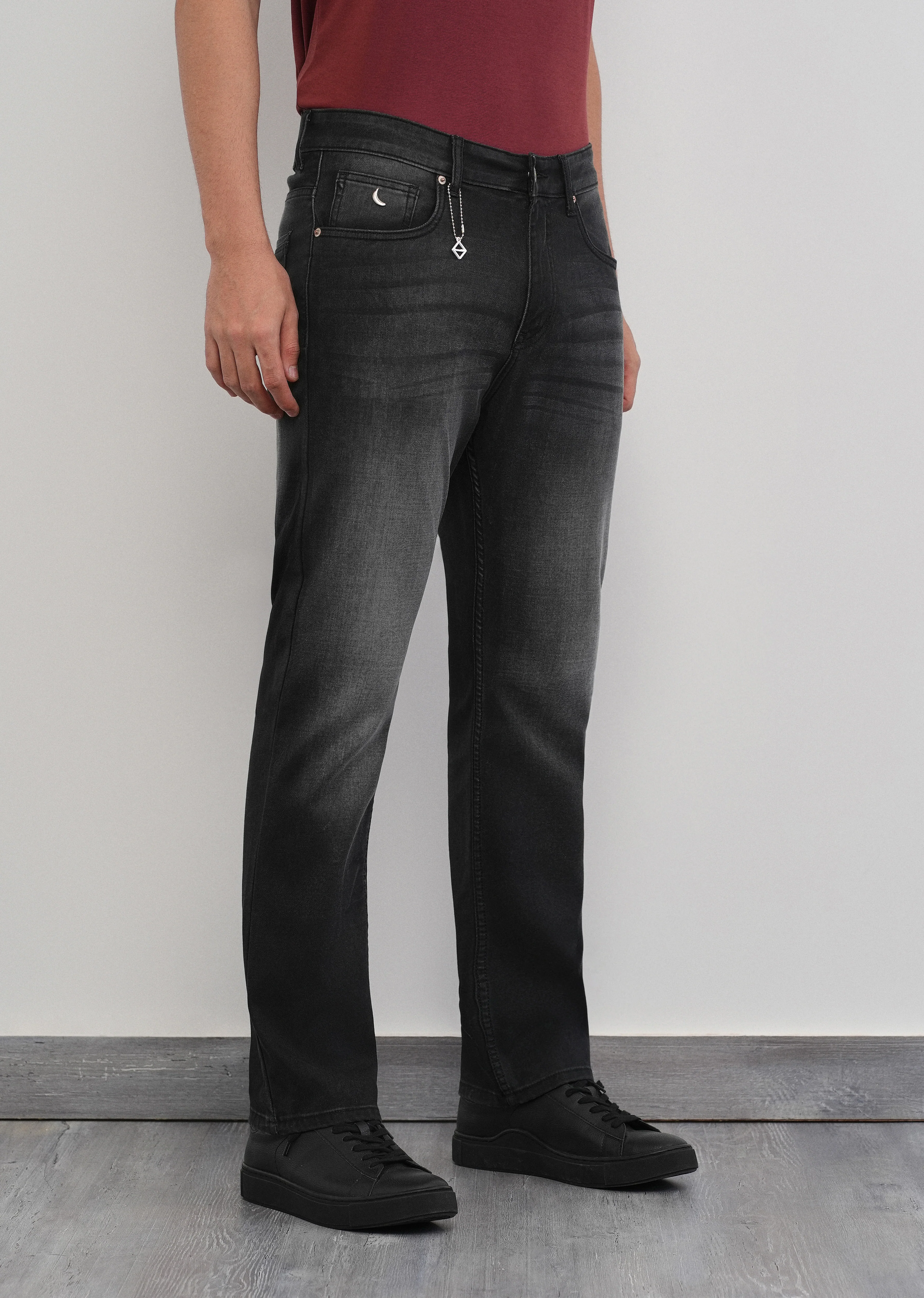 Onyx Black Regular Straight Jeans - Image 4