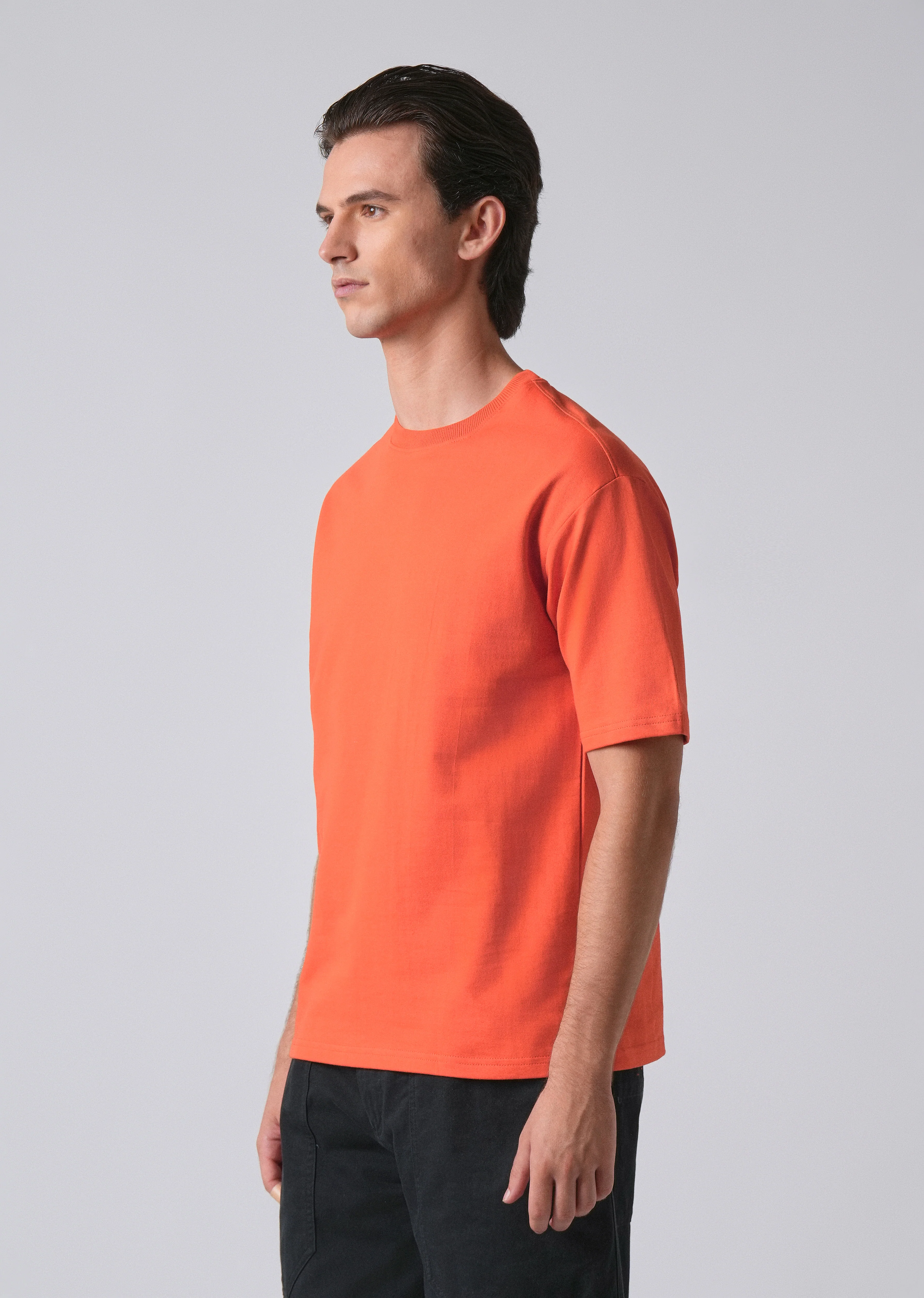 Orange Basic Relaxed Fit T-shirt - Image 4