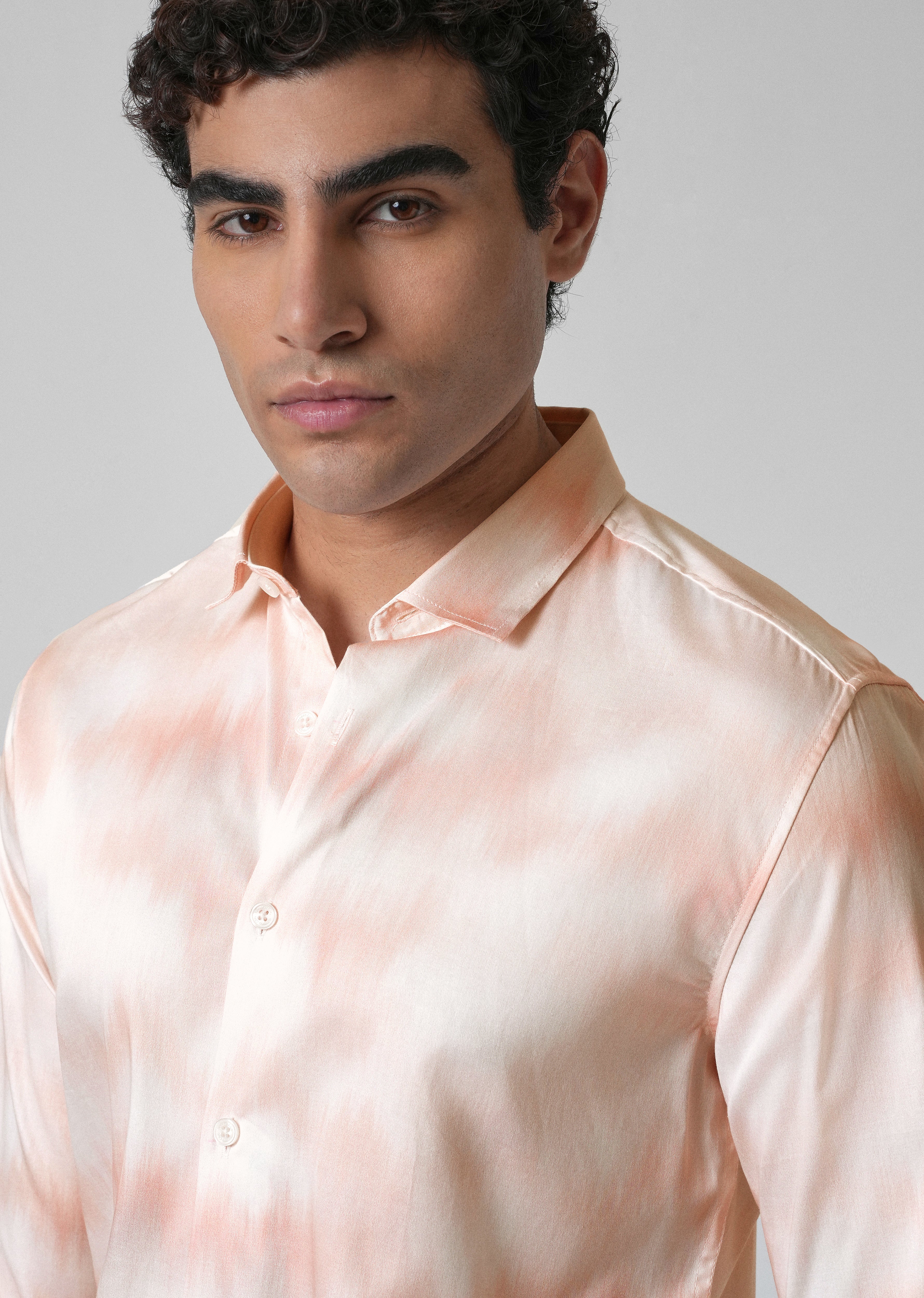 Orange Soft Hued Printed Shirt - Image 6