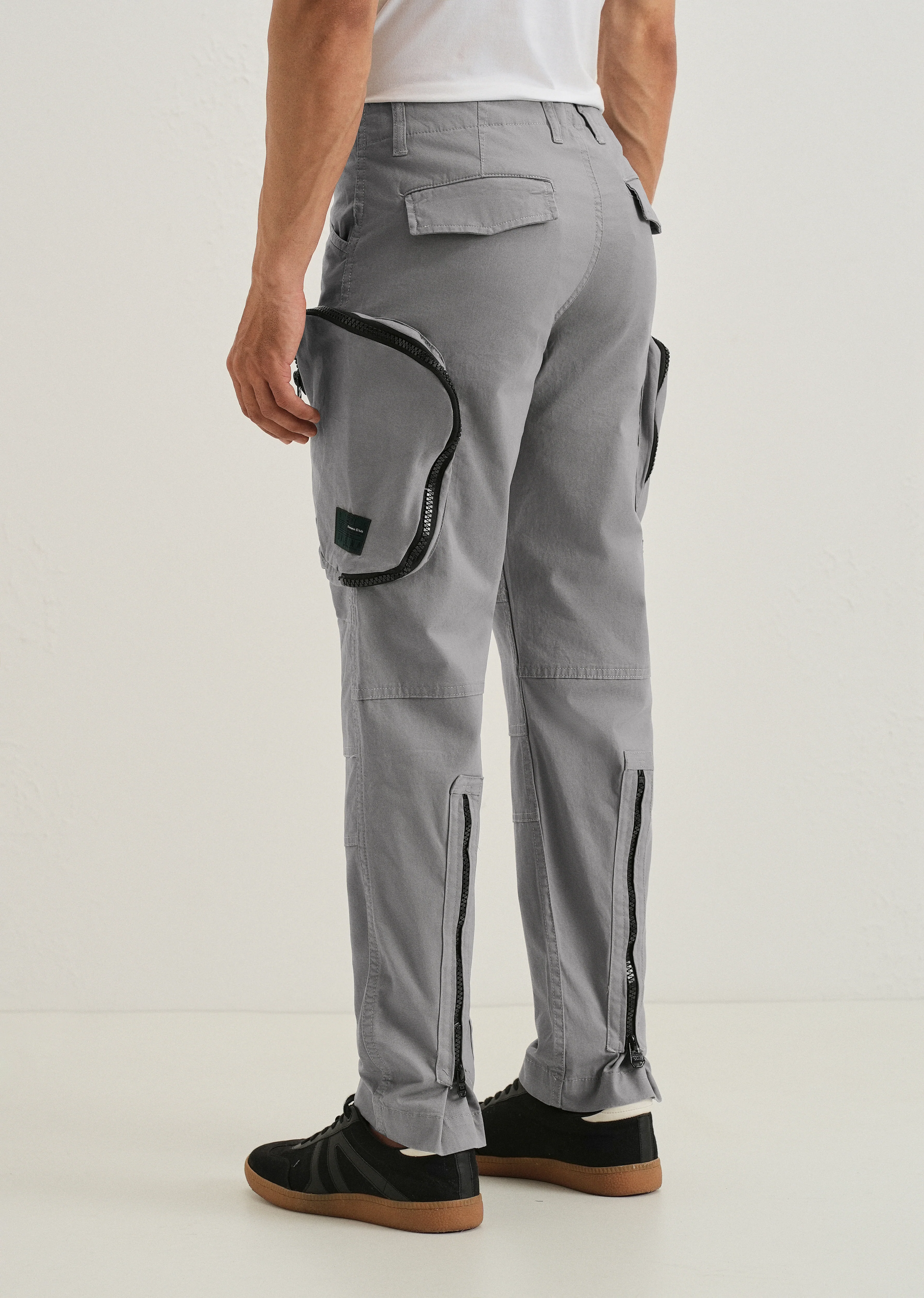 Oslo Gray Zipper Cargo Pant - Image 2