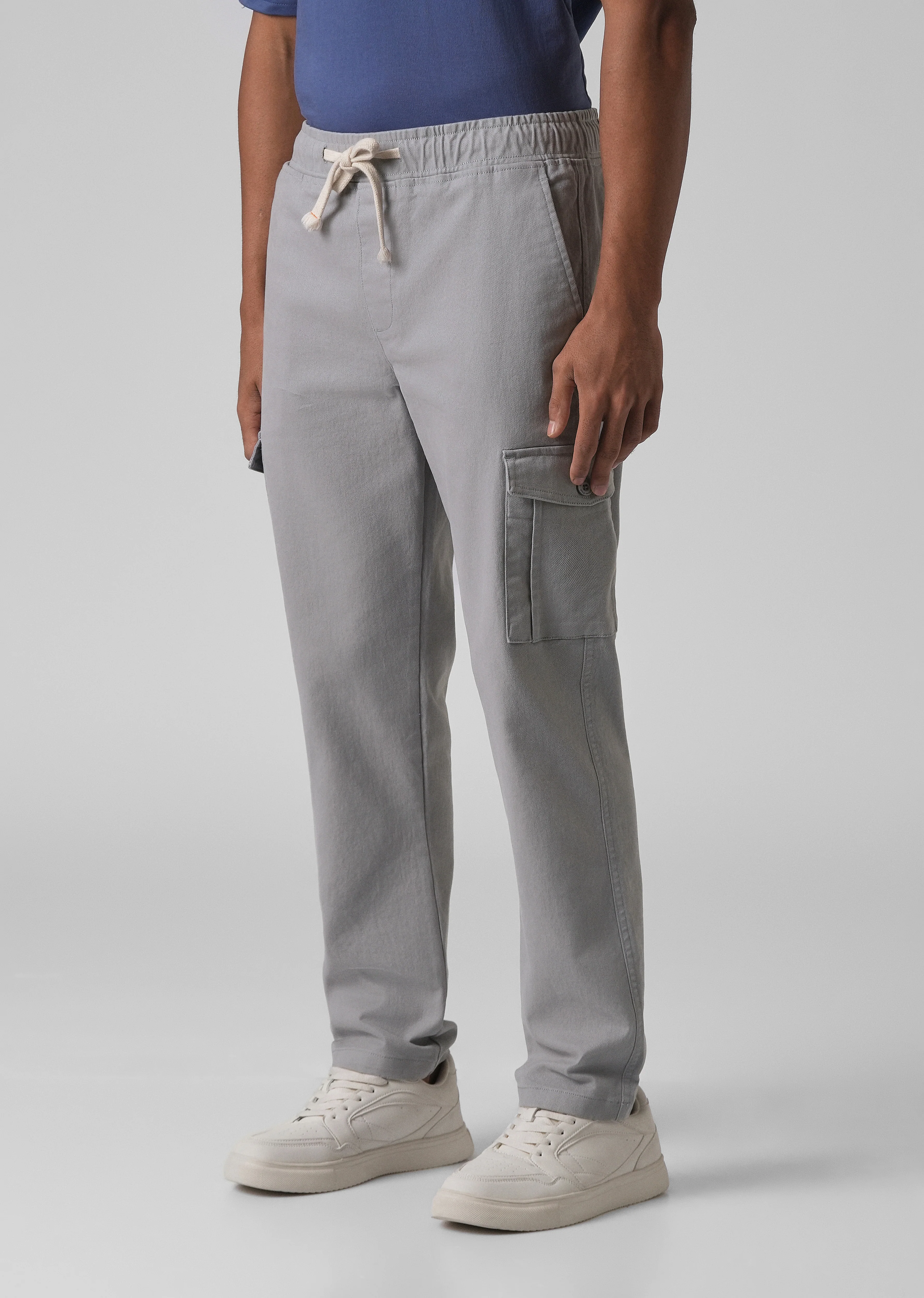 Oslo Grey Regular Fit Cargo Pant - Image 4