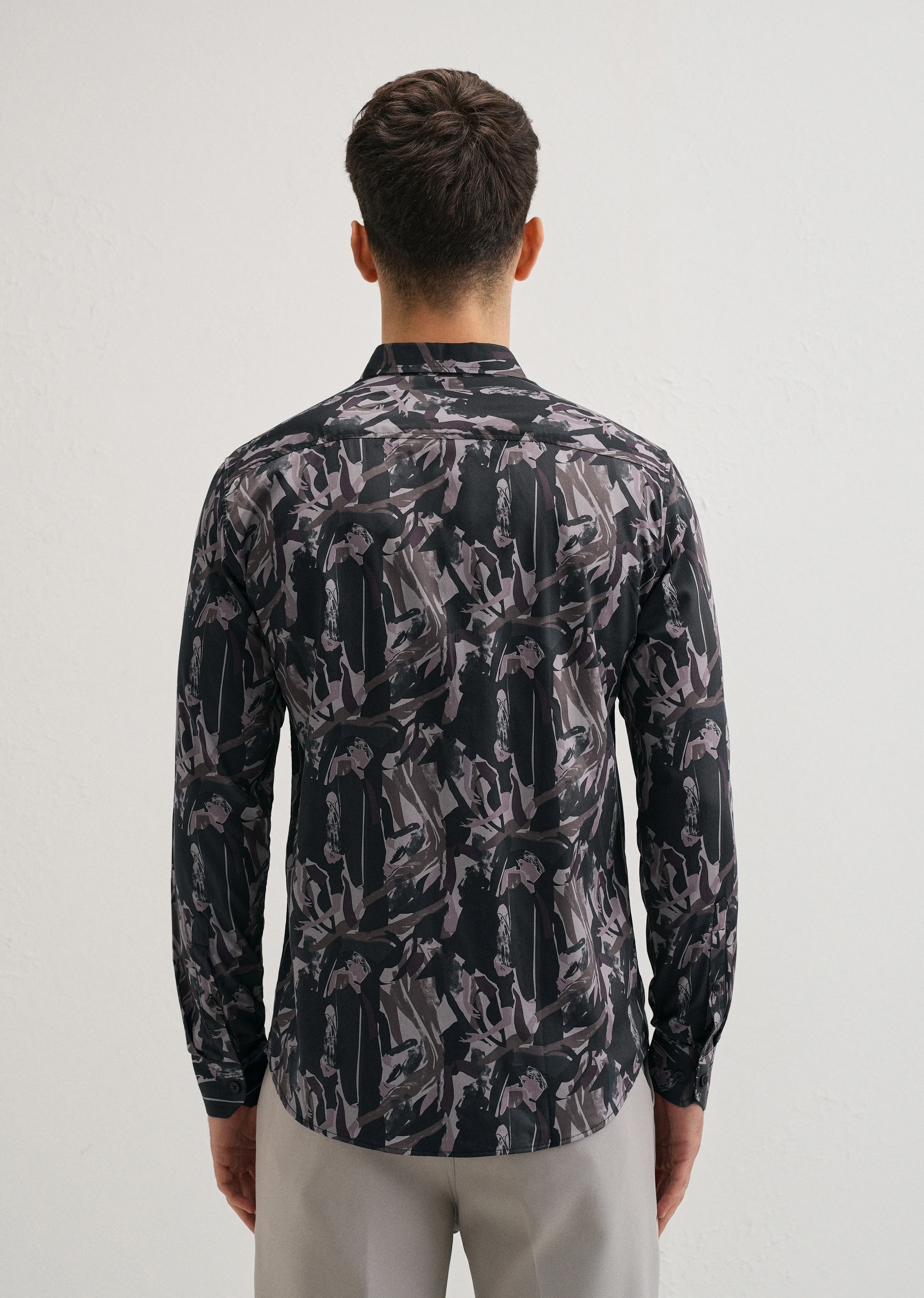Painterly Brushstrokes Printed Shirt - Image 2
