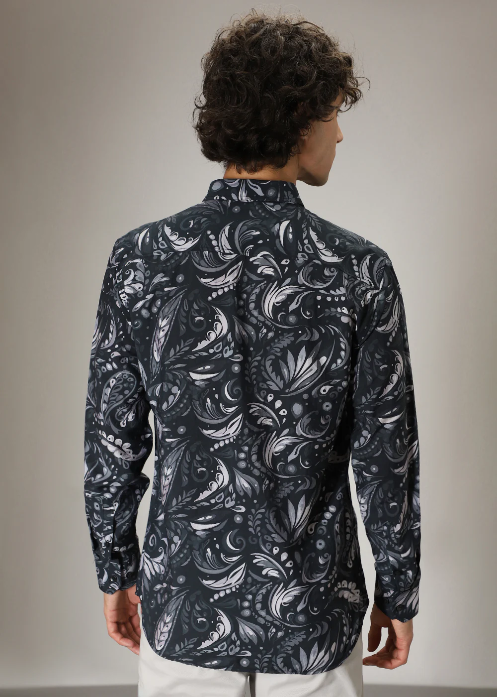 Paisley Floral Black Print Shirt - Image 4