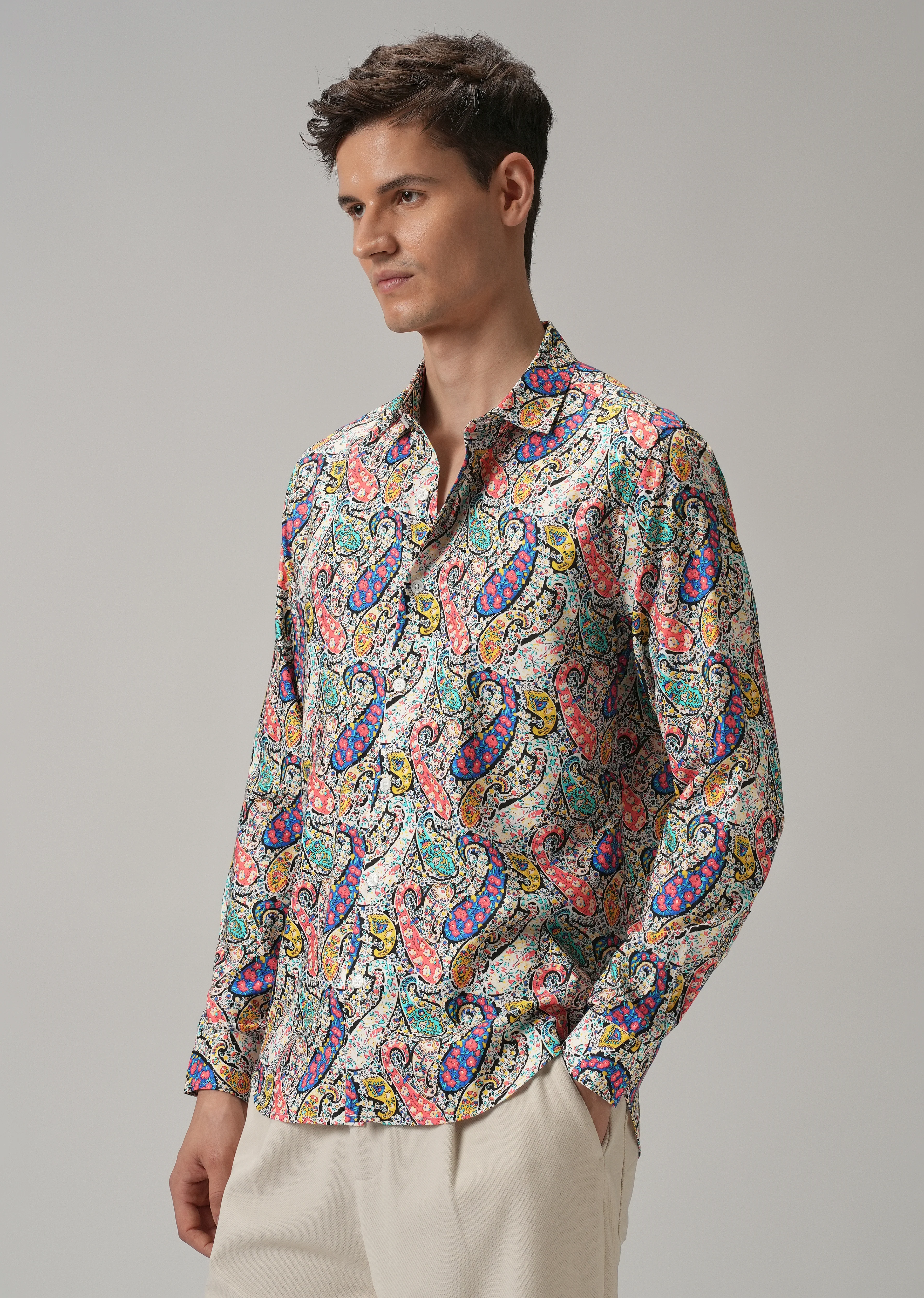 Multi Colour Paisley Printed Shirt - Image 4