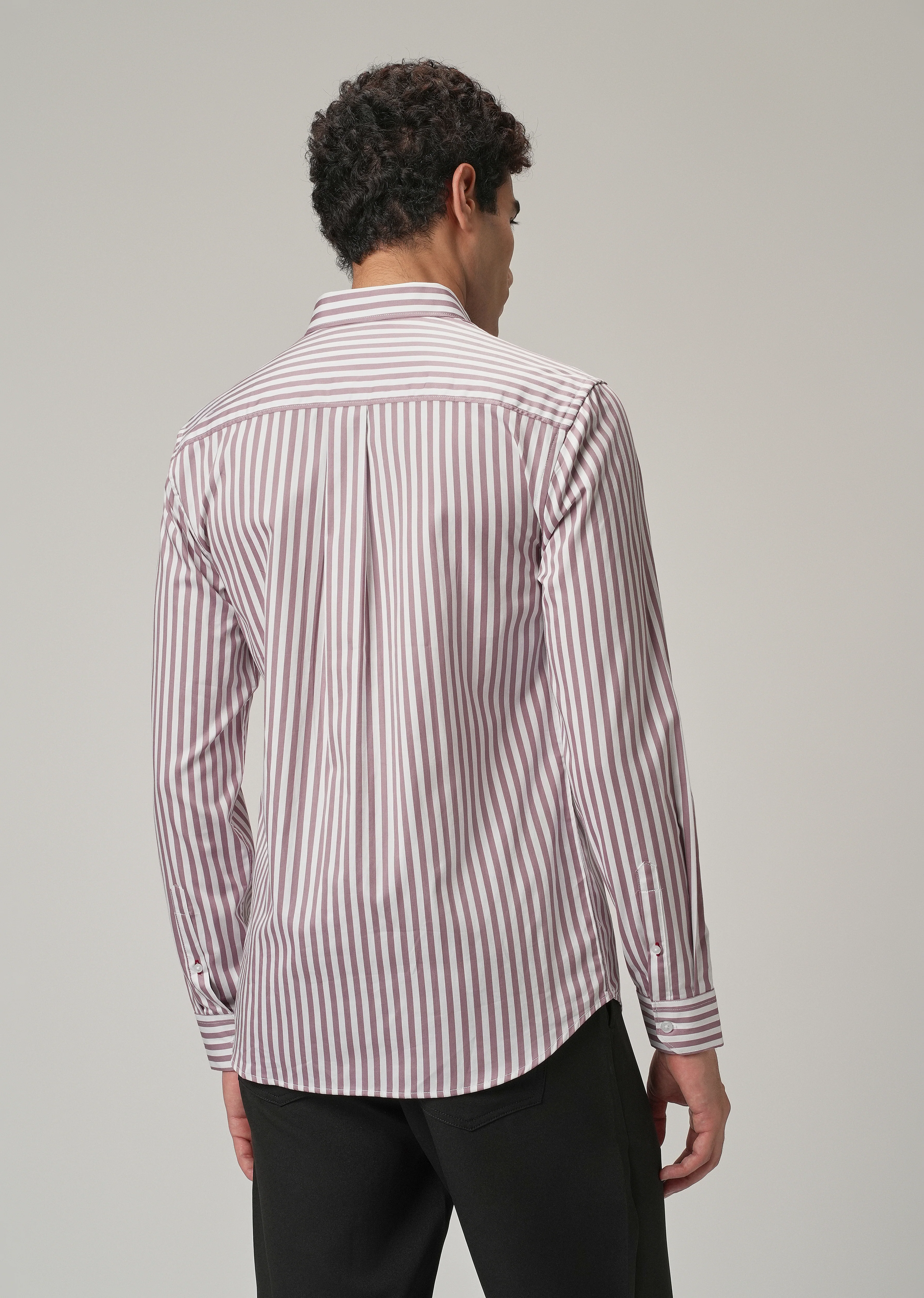 Pale Pink Satin Pin Stripe Shirt - Image 2